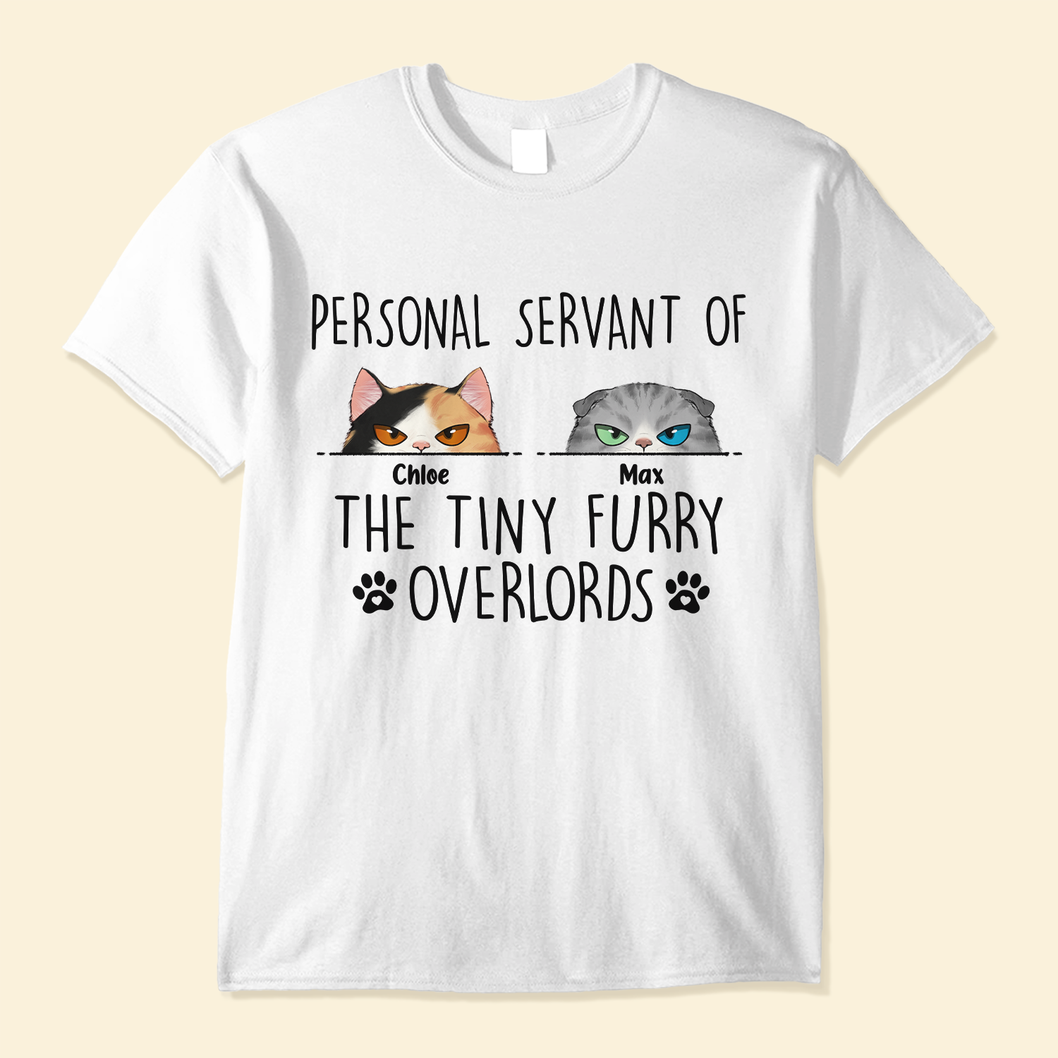 Personal Servant Of The Tiny Furry Overlords - Personalized Shoes - Father's Day, Birthday, Funny Gift For Cat Lover, Cat Dad & Mom, Cat Owner