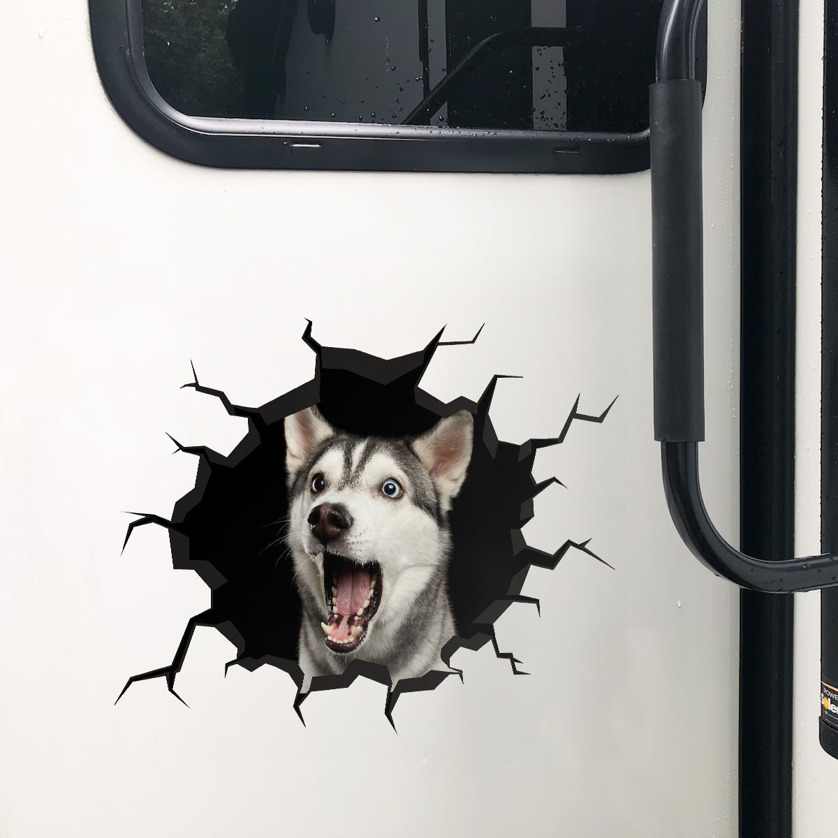 Pet Crack Car Window - Personalized Photo Car Decal