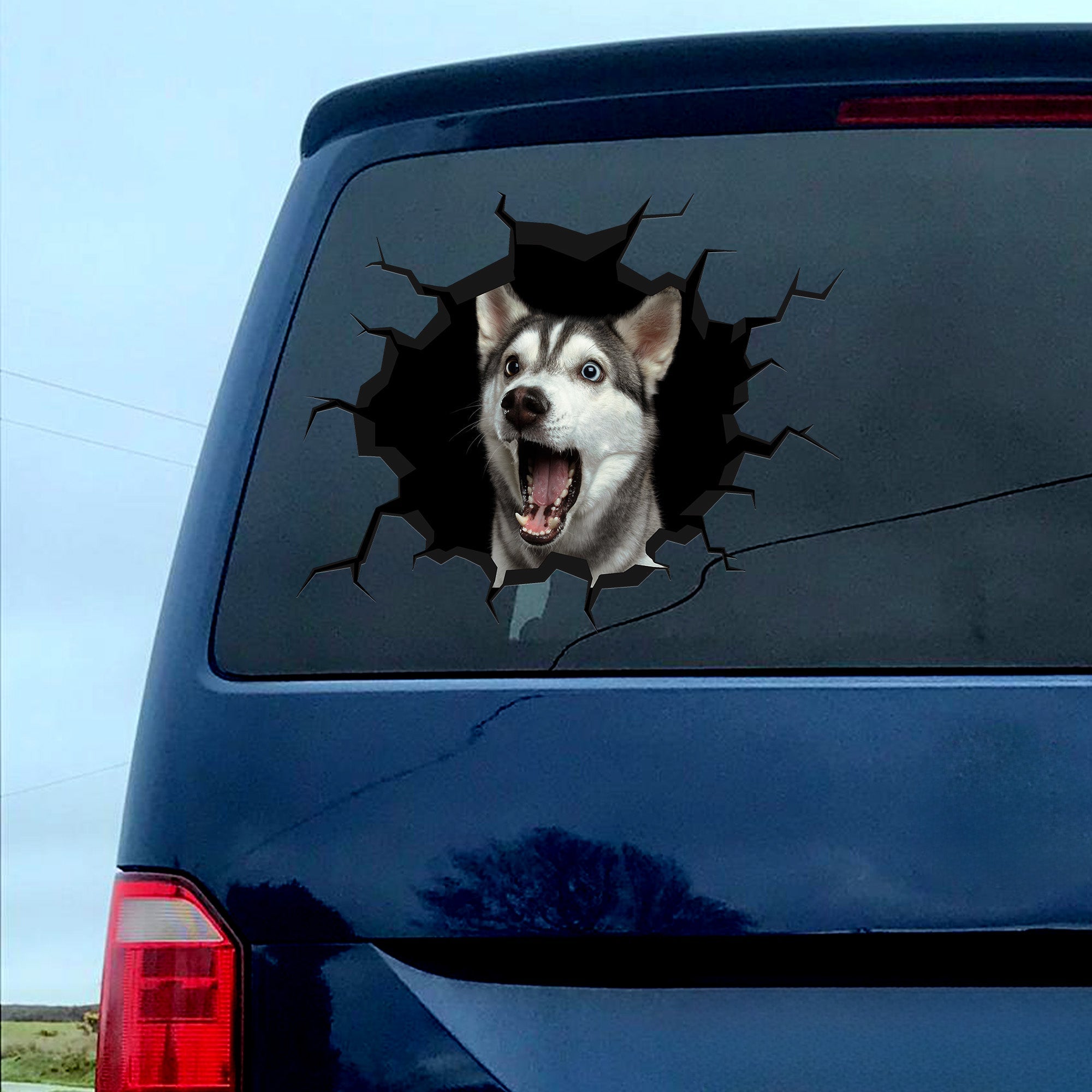 Pet Crack Car Window - Personalized Photo Car Decal