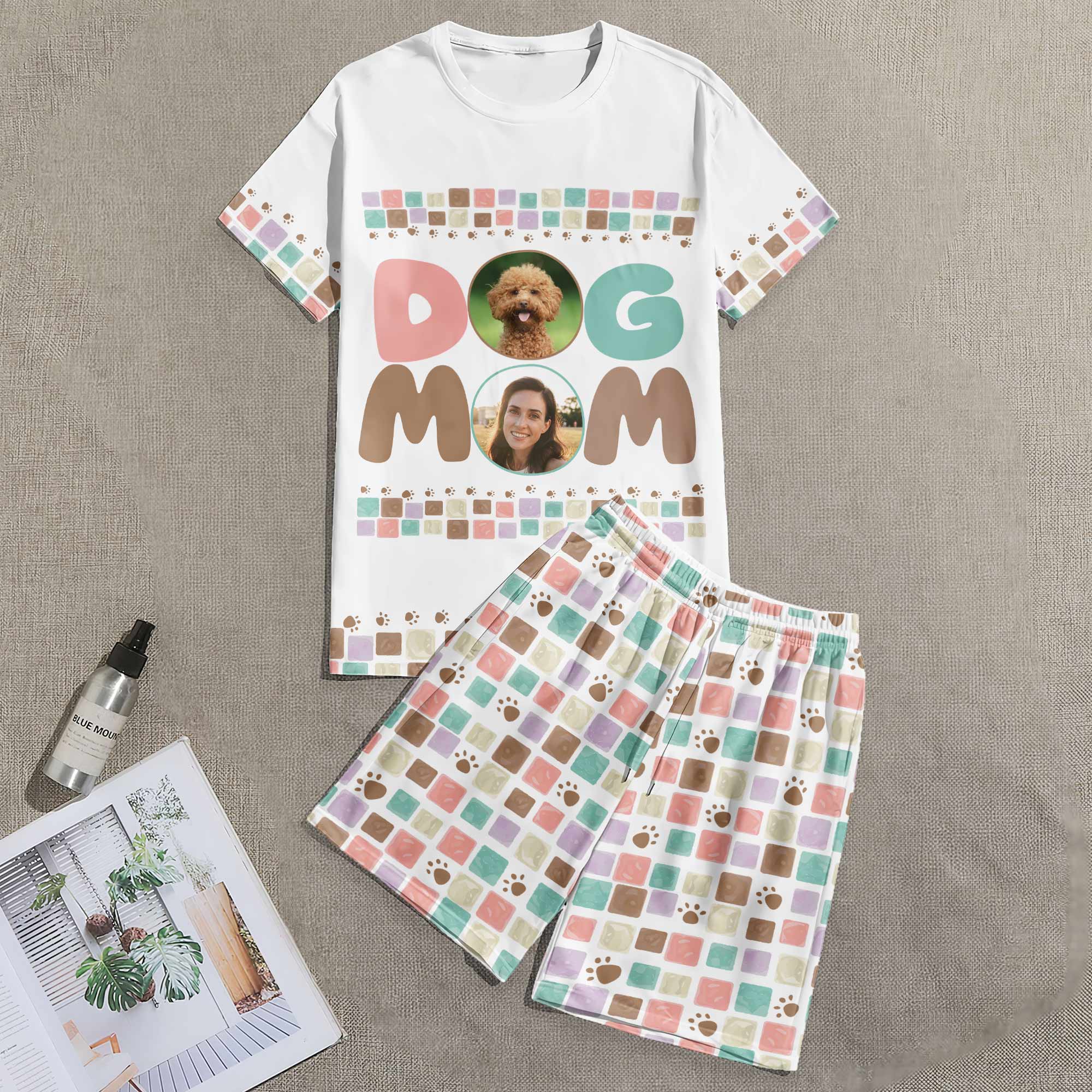 Pet Mom Paw Print Leopard - Personalized Photo Pajamas