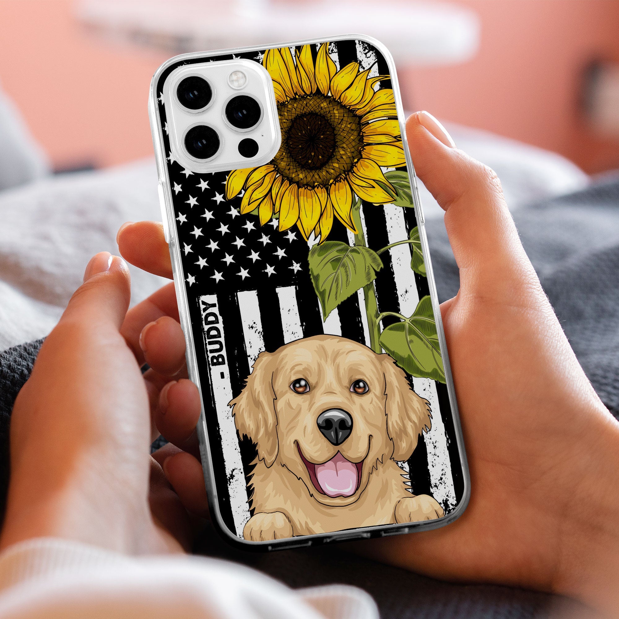 Pet - Sunflower - Personalized Clear Phone Case