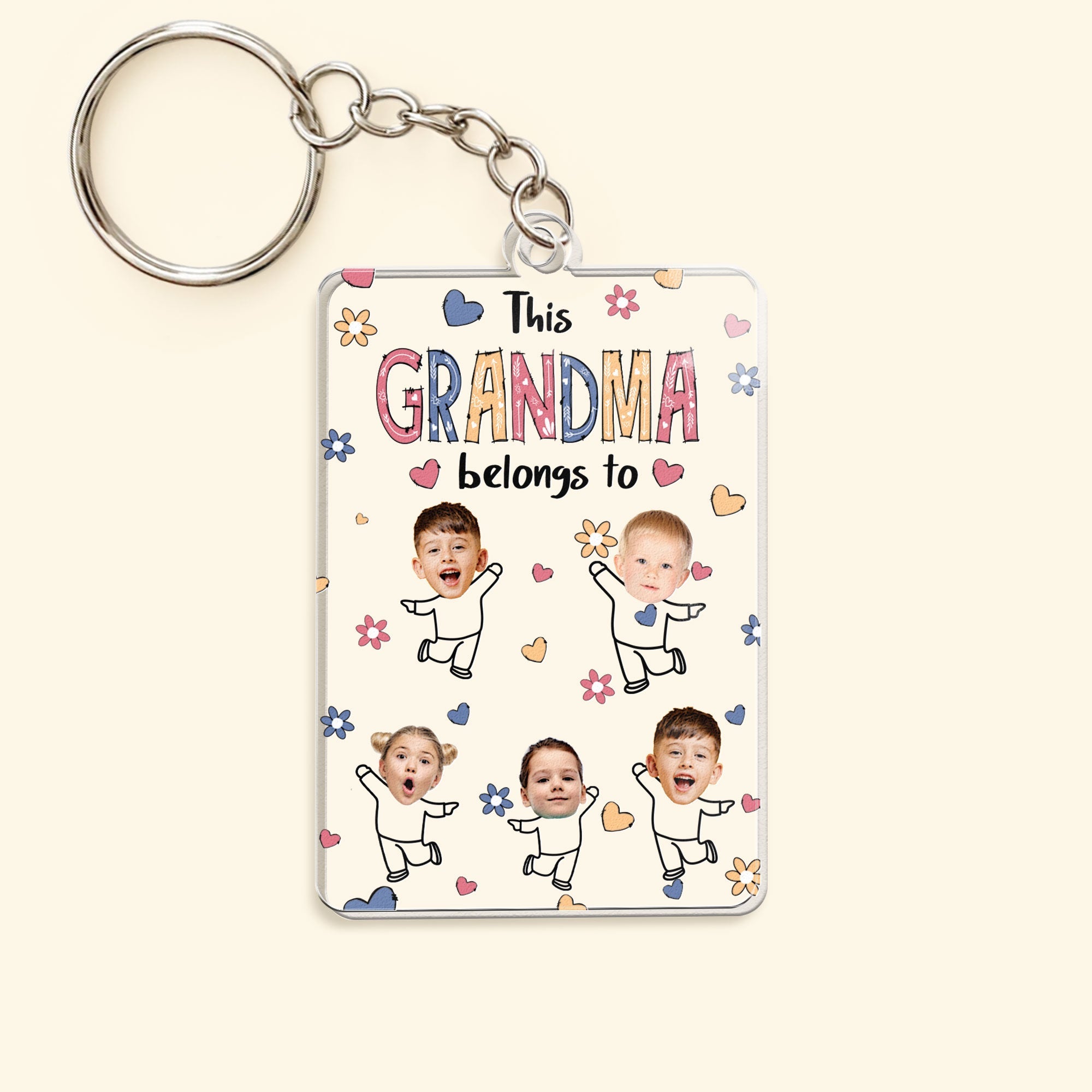 This Grandma Belongs To - Personalized Acrylic Photo Keychain