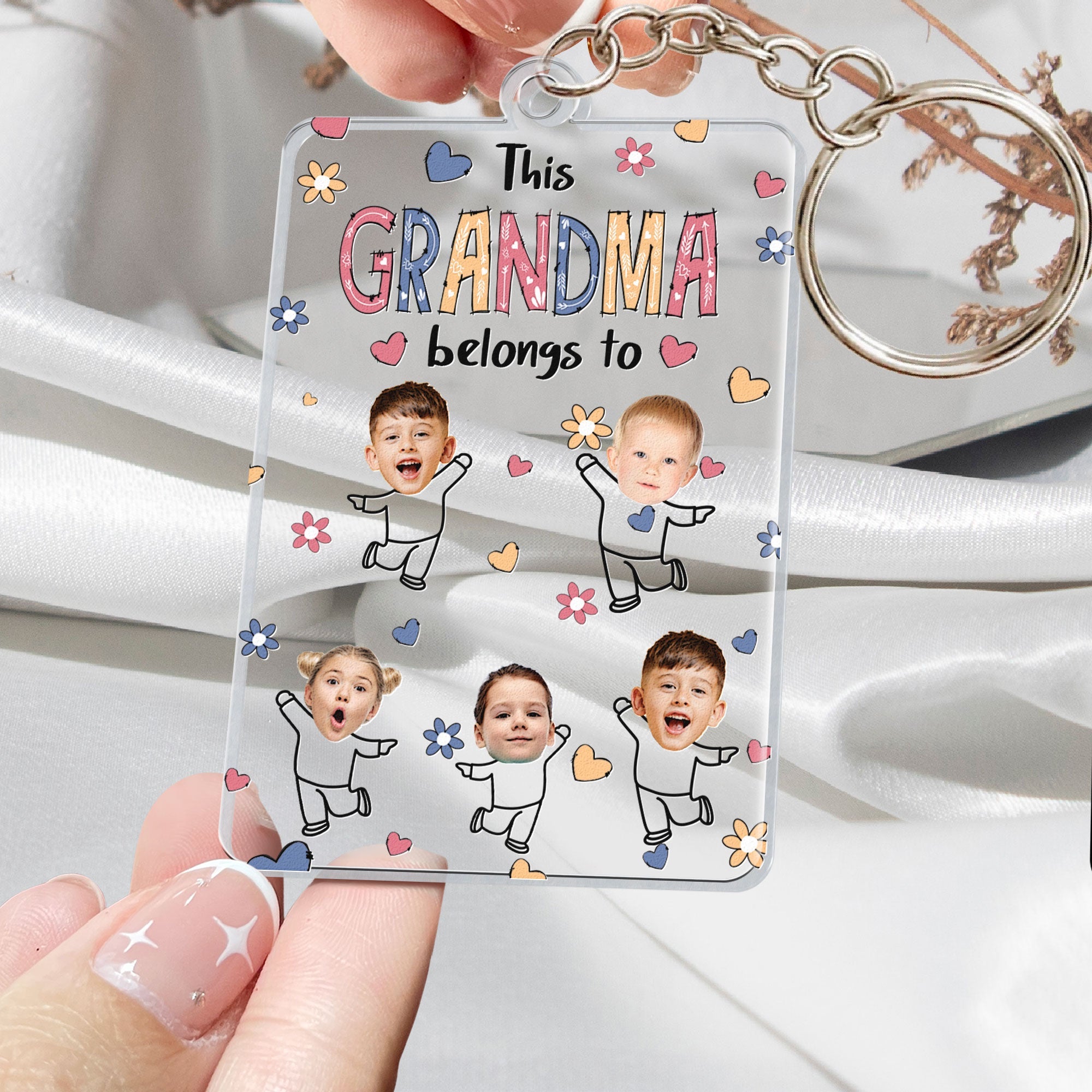 This Grandma Belongs To - Personalized Acrylic Photo Keychain