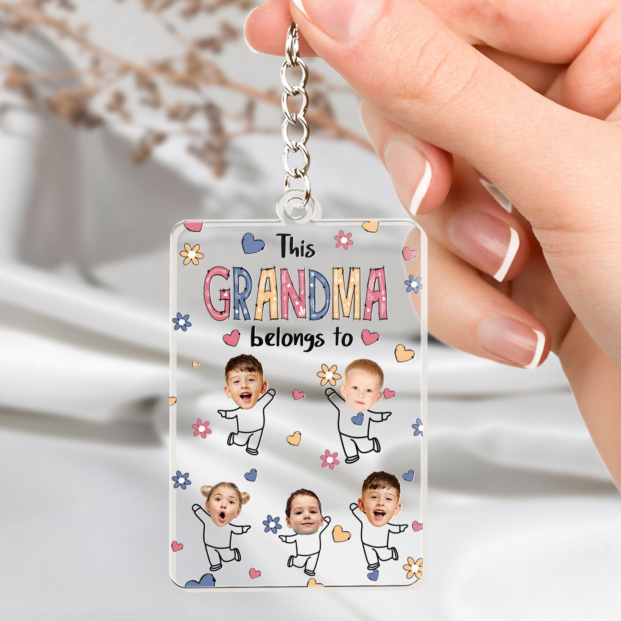 This Grandma Belongs To - Personalized Acrylic Photo Keychain