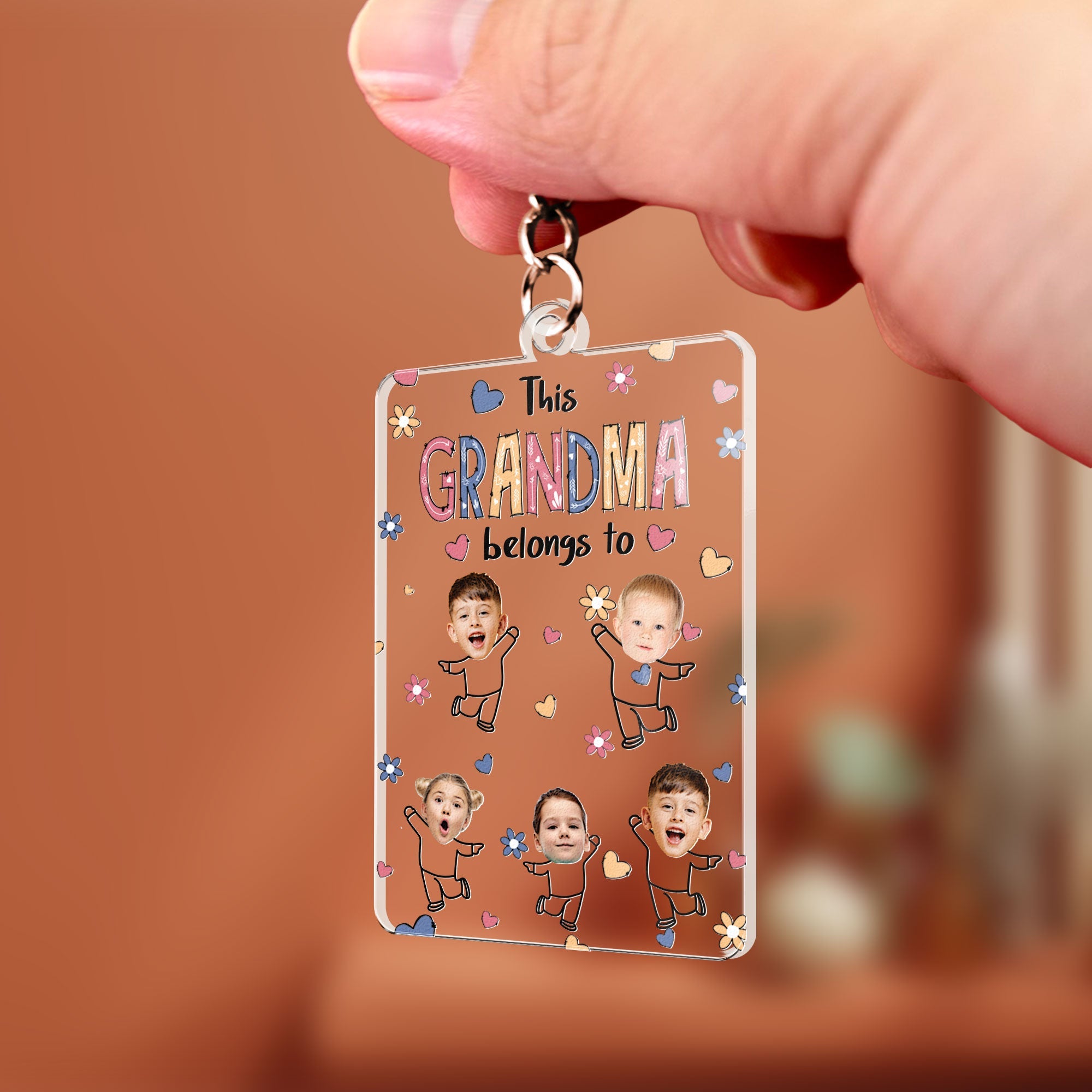 This Grandma Belongs To - Personalized Acrylic Photo Keychain