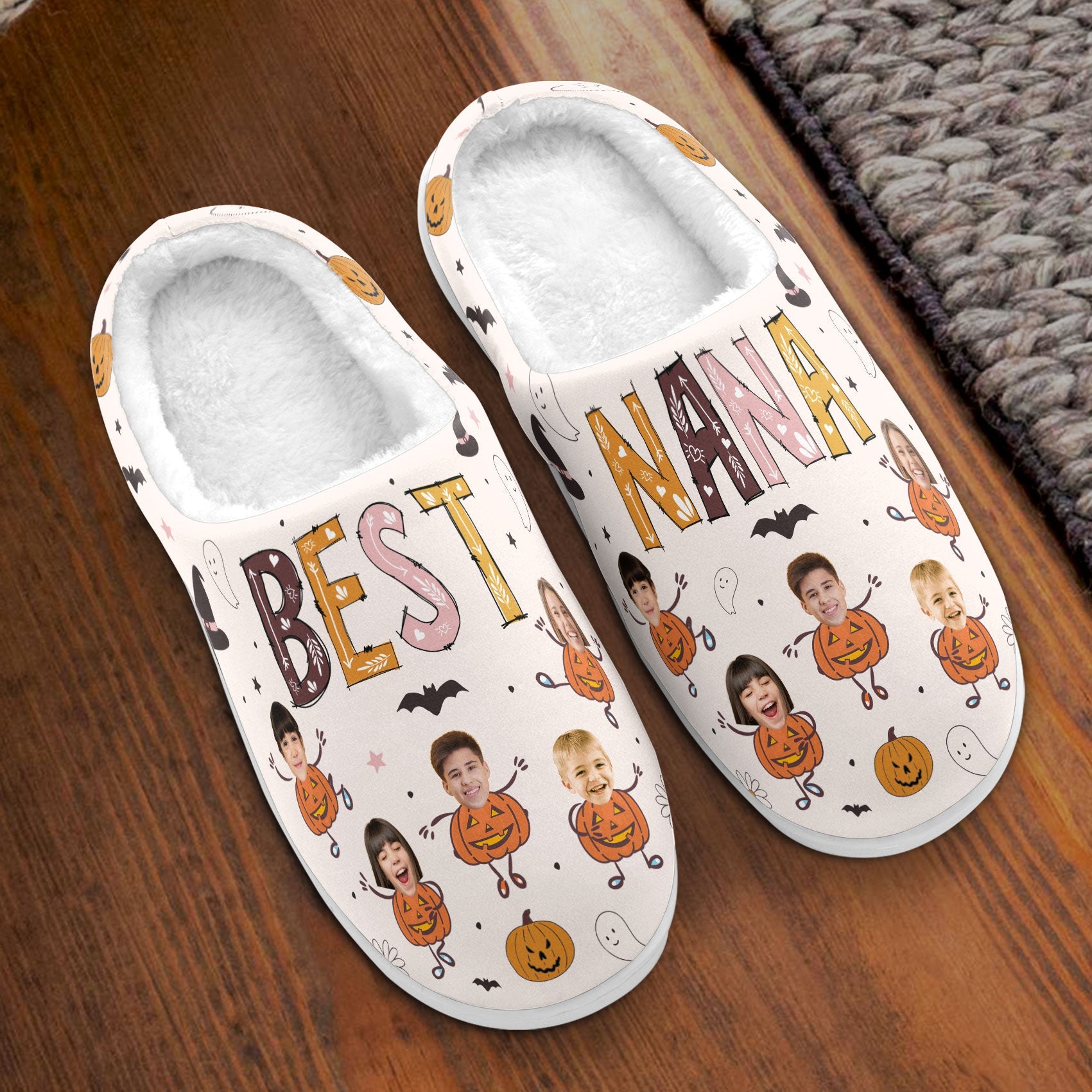 Best Nana Halloween - Personalized Photo Slippers