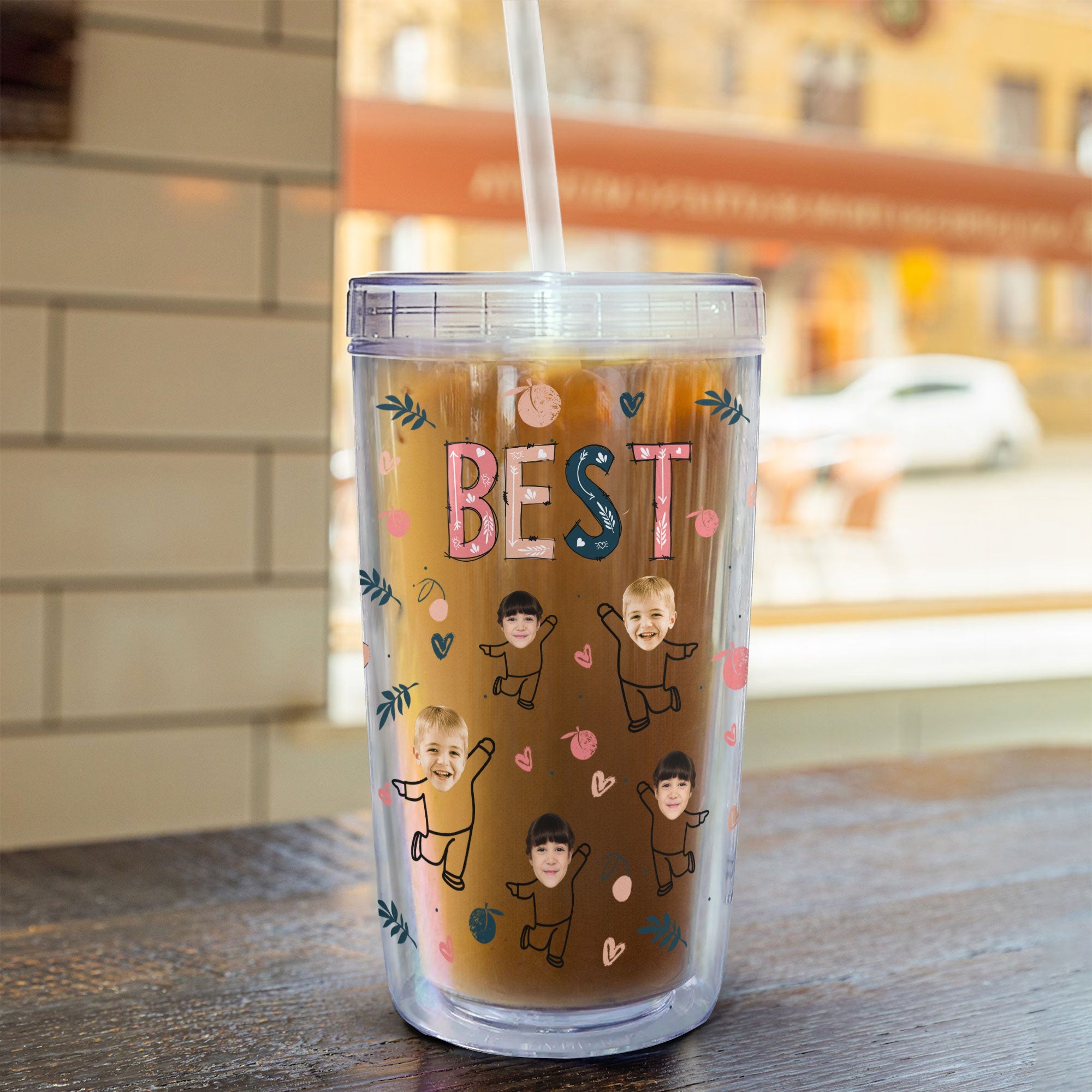 Best Nana - Personalized Photo Acrylic Tumbler With Straw