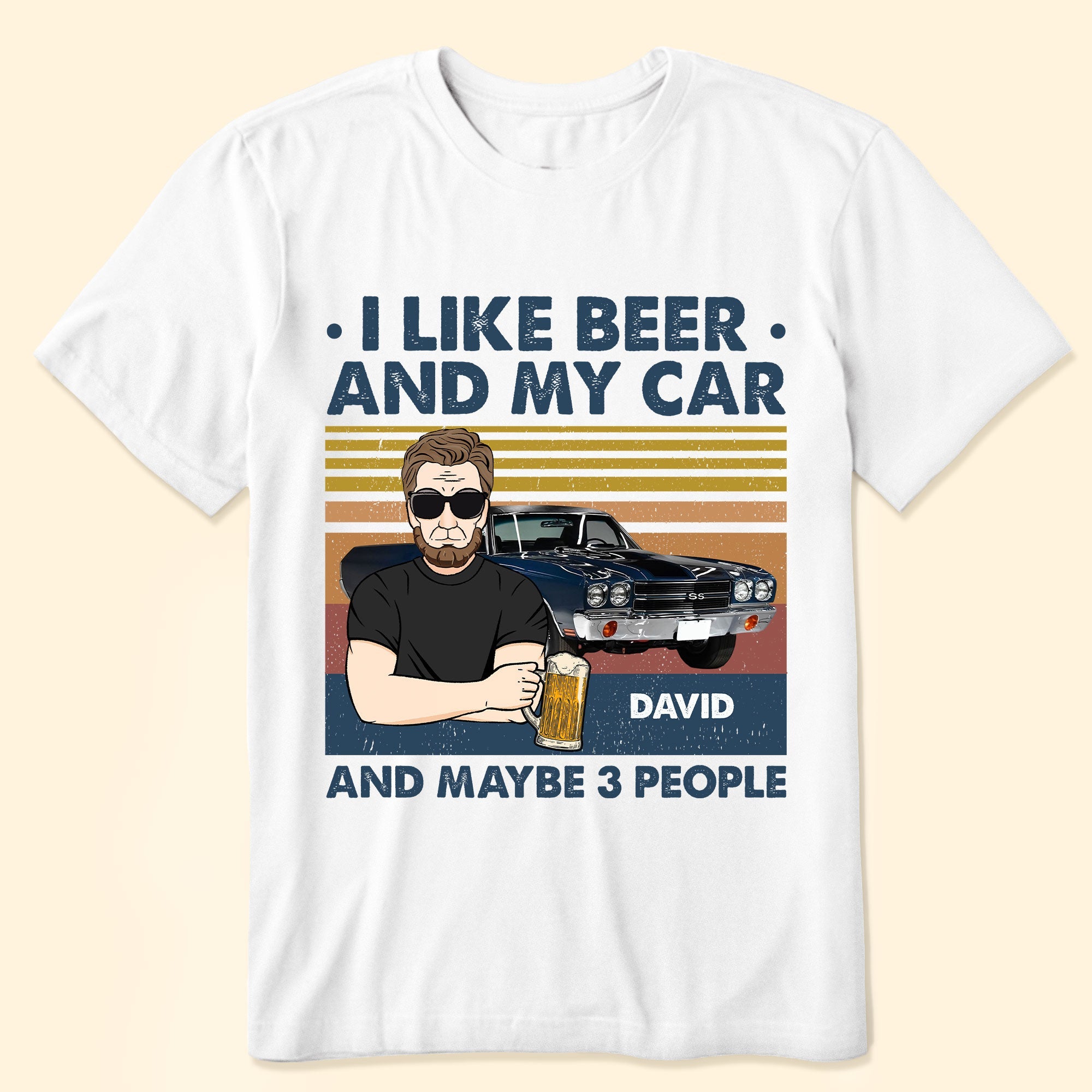 I Like Beer And My Car - Personalized Photo Shirt