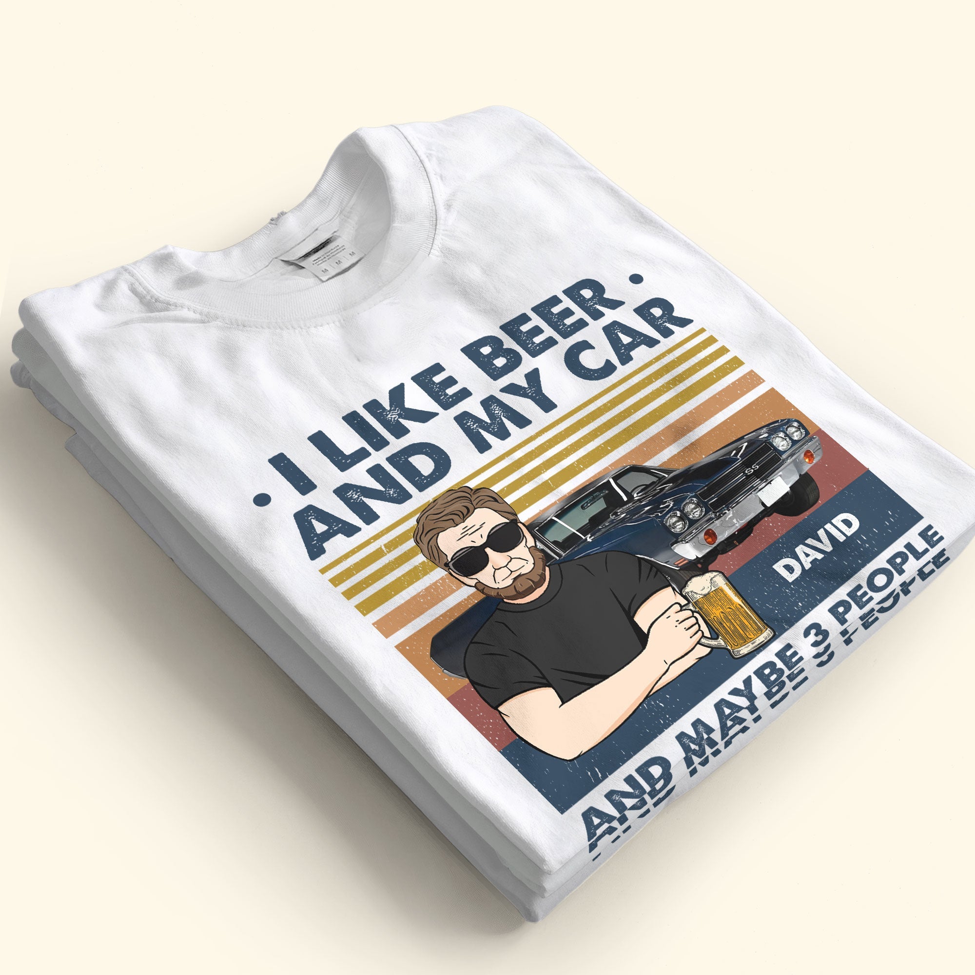 I Like Beer And My Car - Personalized Photo Shirt