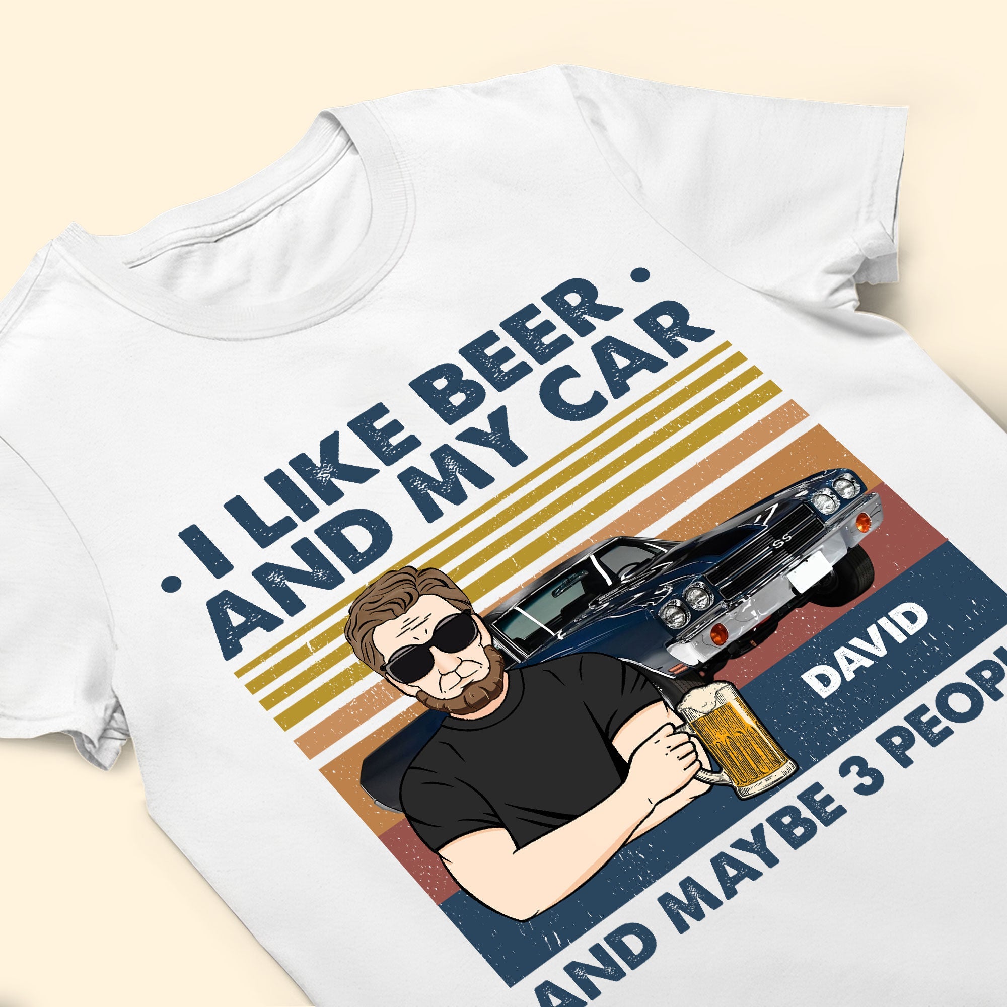 I Like Beer And My Car - Personalized Photo Shirt