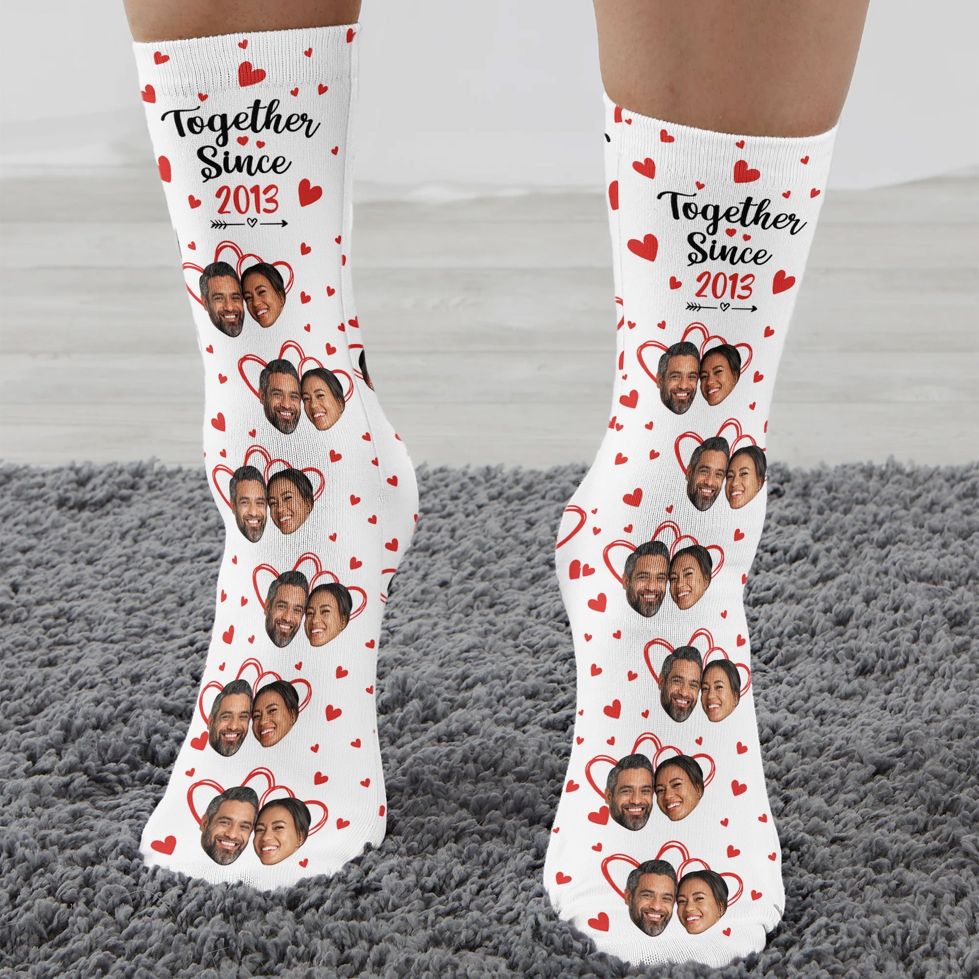 Together Since - Personalized Photo Crew Socks