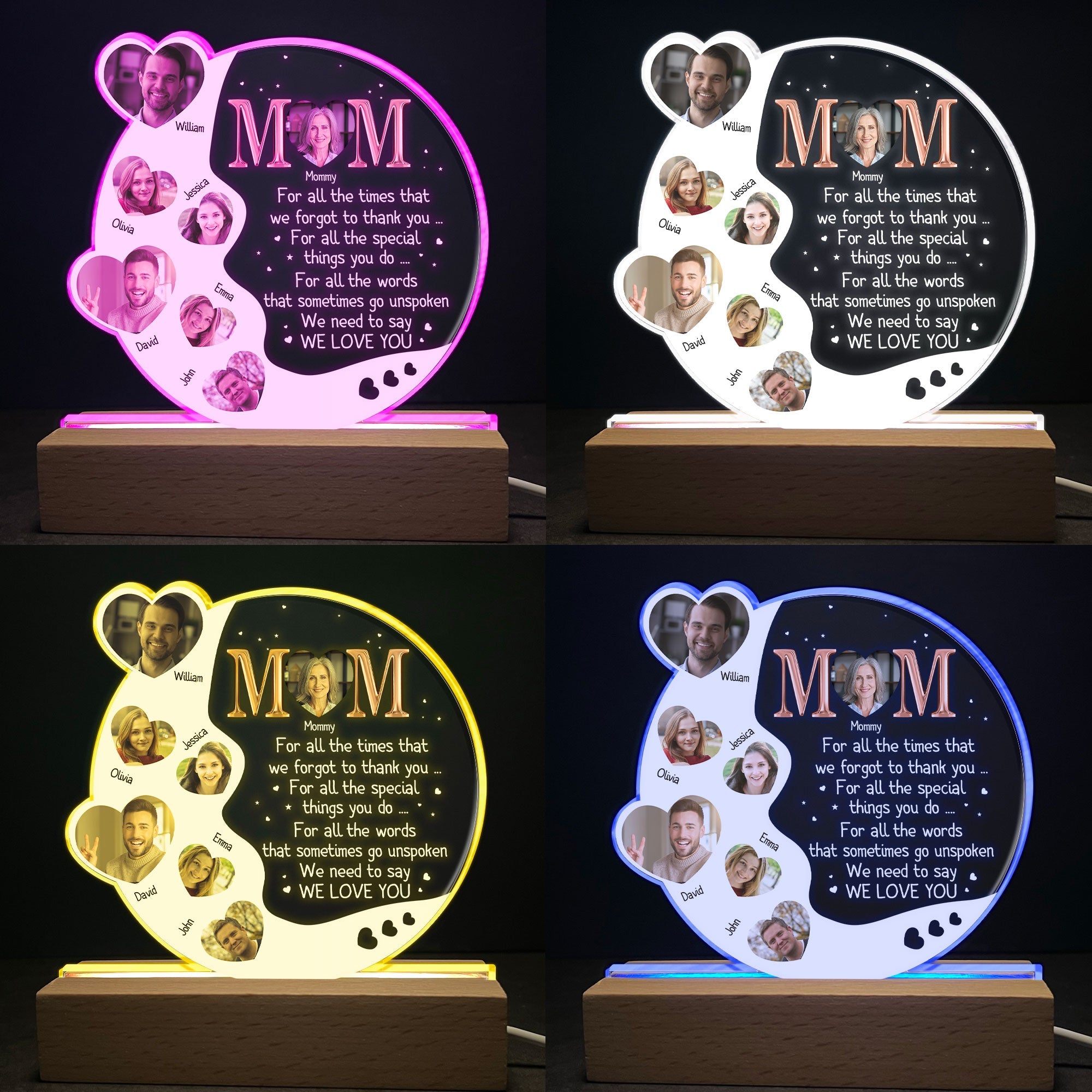 We Need To Say We Love You - Personalized Photo LED Light