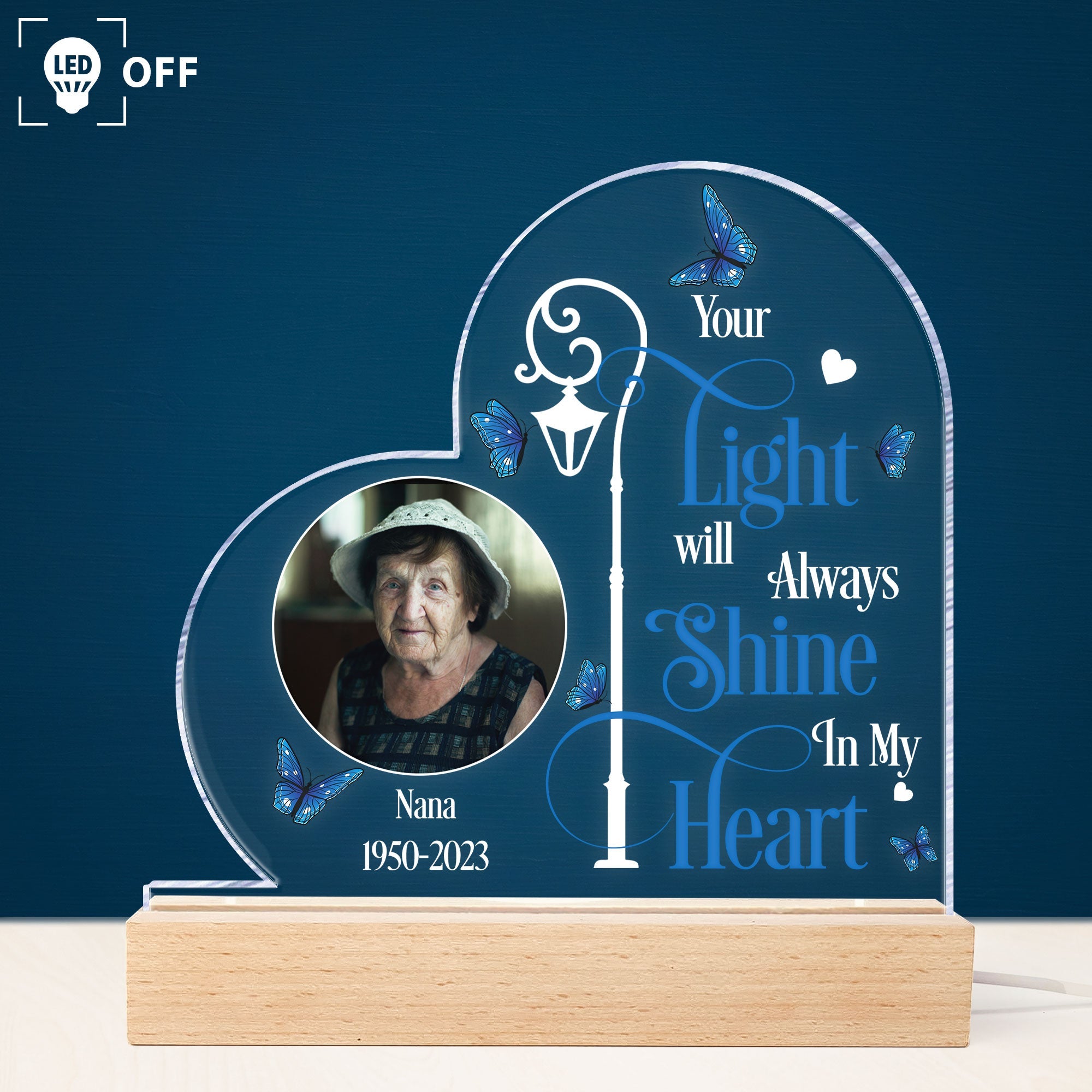 Your Light Will Always Shine In My Heart - Personalized Photo LED Light