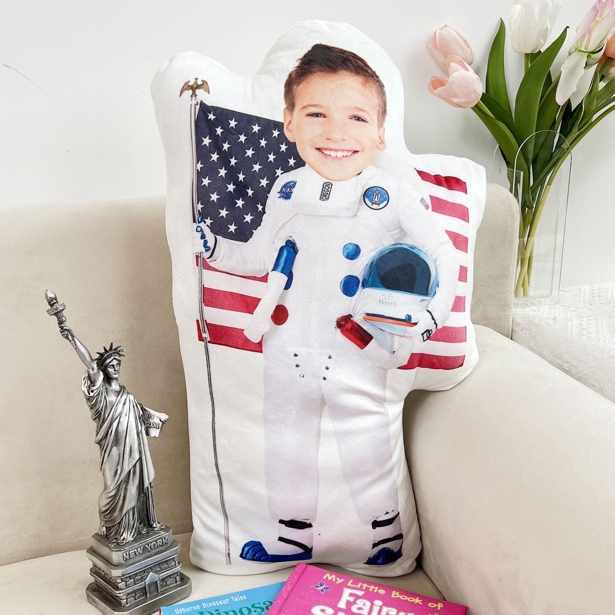 Pilot Kids Astronaut Boys Girls - Personalized Photo Custom Shaped Pillow