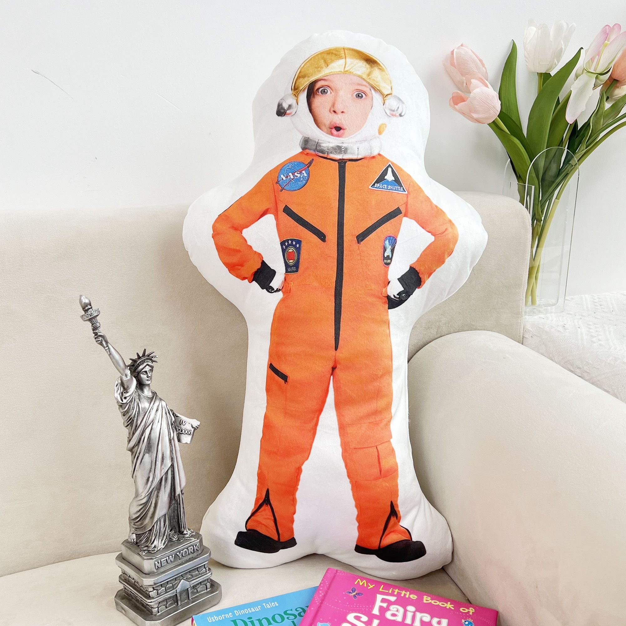 Pilot Kids Astronaut Boys Girls - Personalized Photo Custom Shaped Pillow