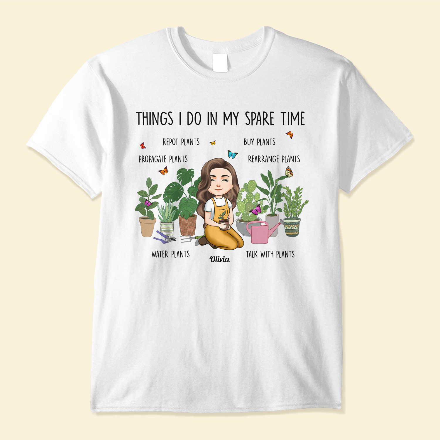 Plant Lady In Spare Time - Personalized Shirt