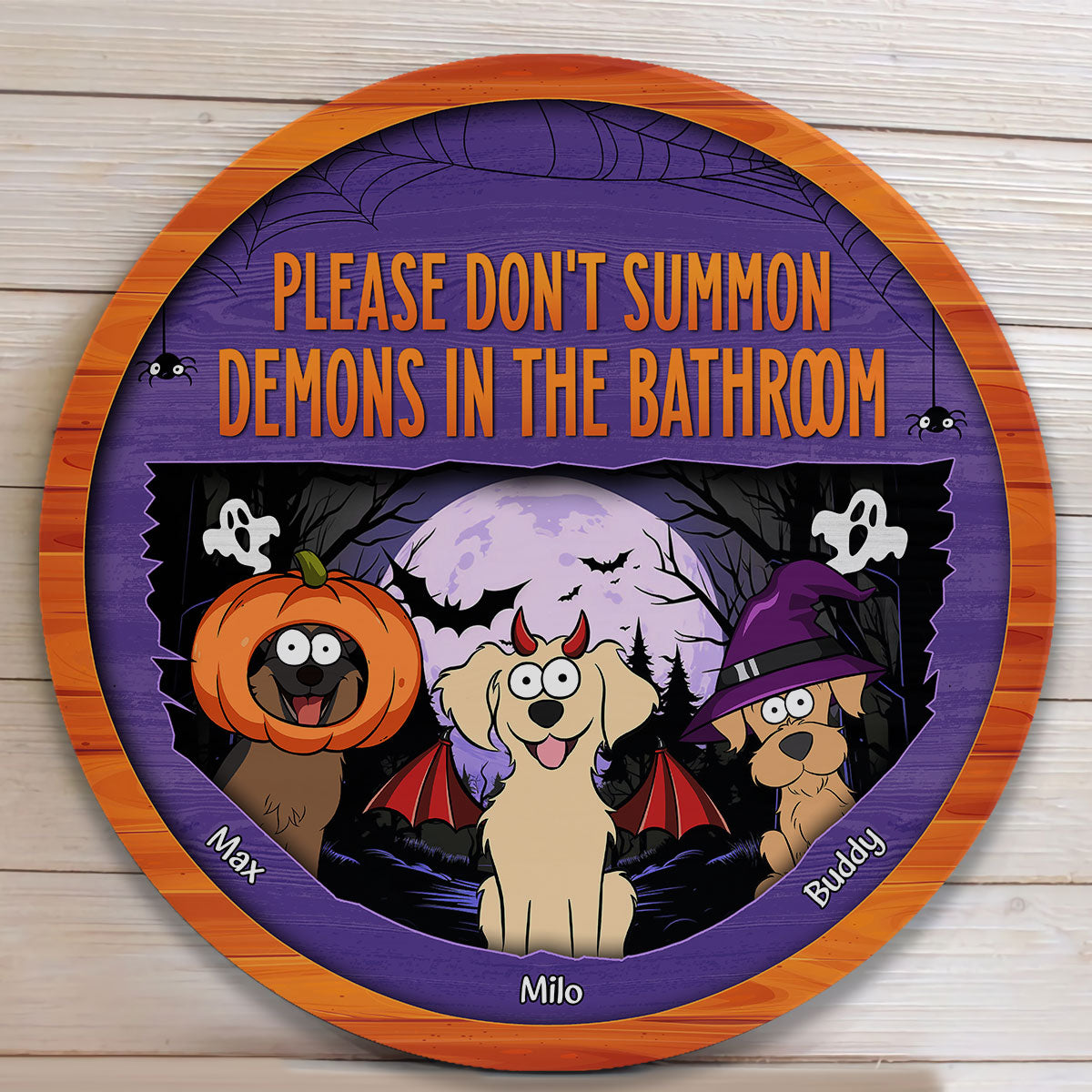 Please Don't Summon Demons - Personalized Round Wood Sign