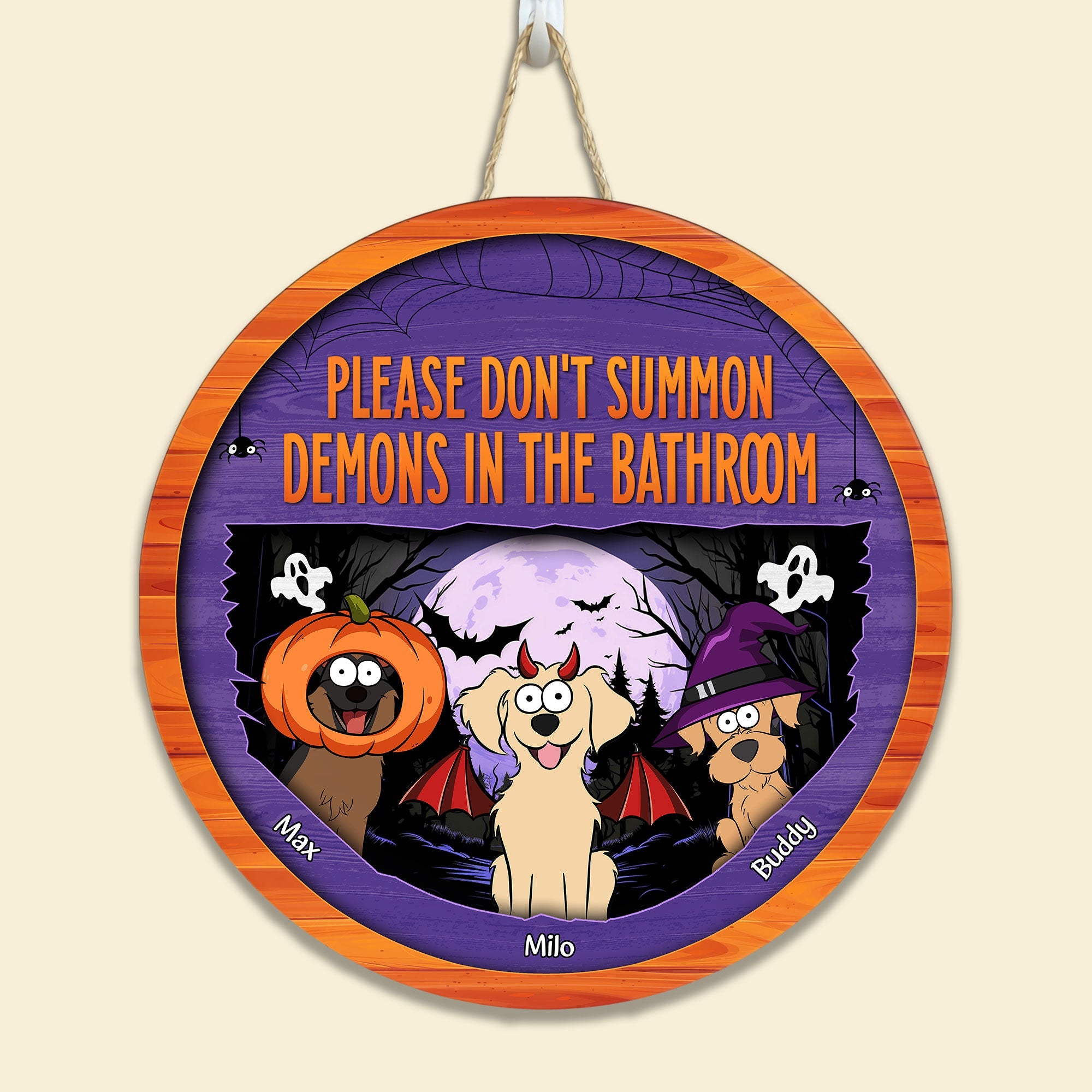 Please Don't Summon Demons - Personalized Round Wood Sign