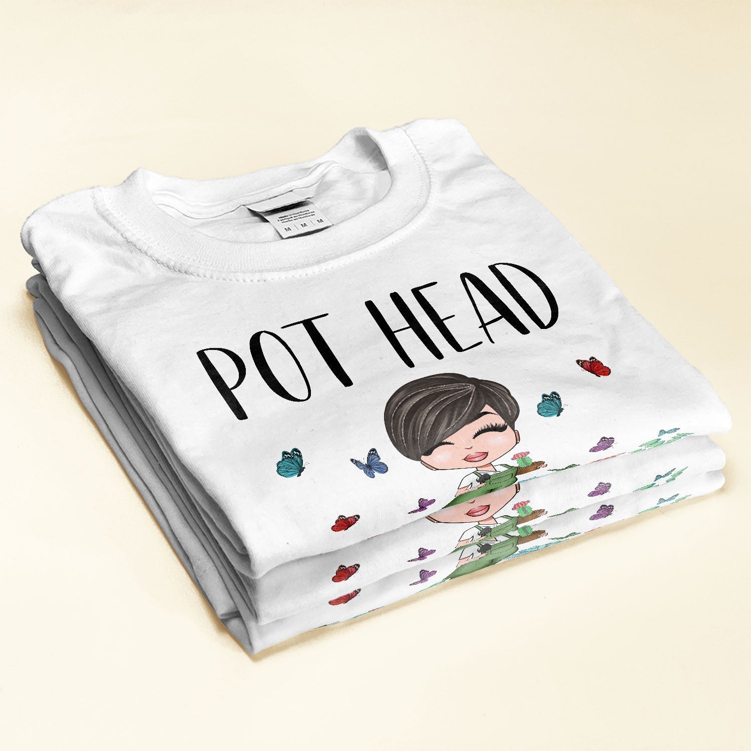 Pot Head - Personalized Shirt - Gift For Gardeners - Cartoon Gardener