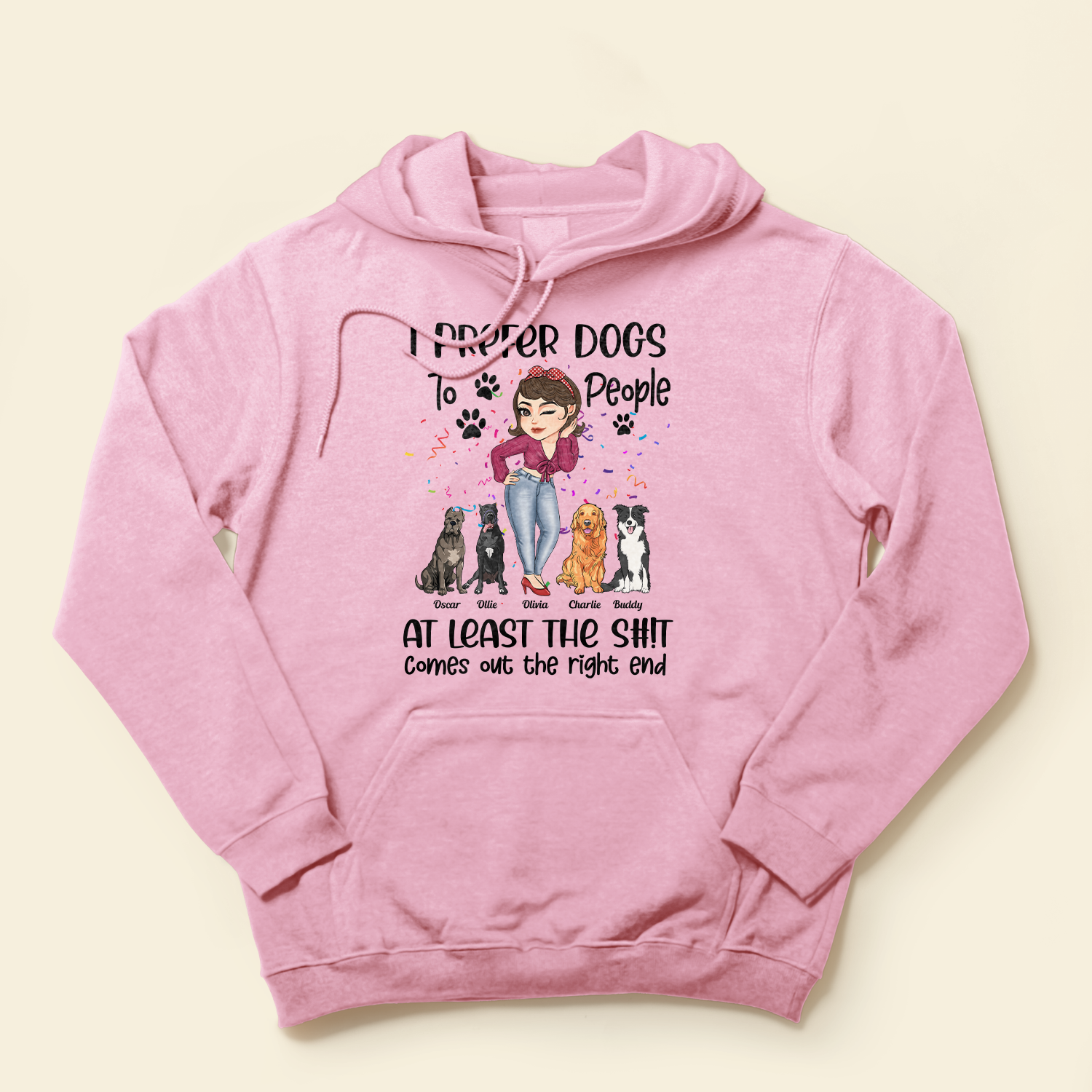 Prefer Dogs To People - Personalized Shirt - Birthday Gift For Dog Mom, Dog Lover - Chibi Girl