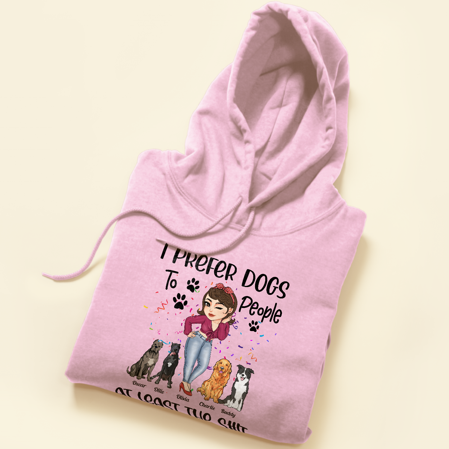 Prefer Dogs To People - Personalized Shirt - Birthday Gift For Dog Mom, Dog Lover - Chibi Girl