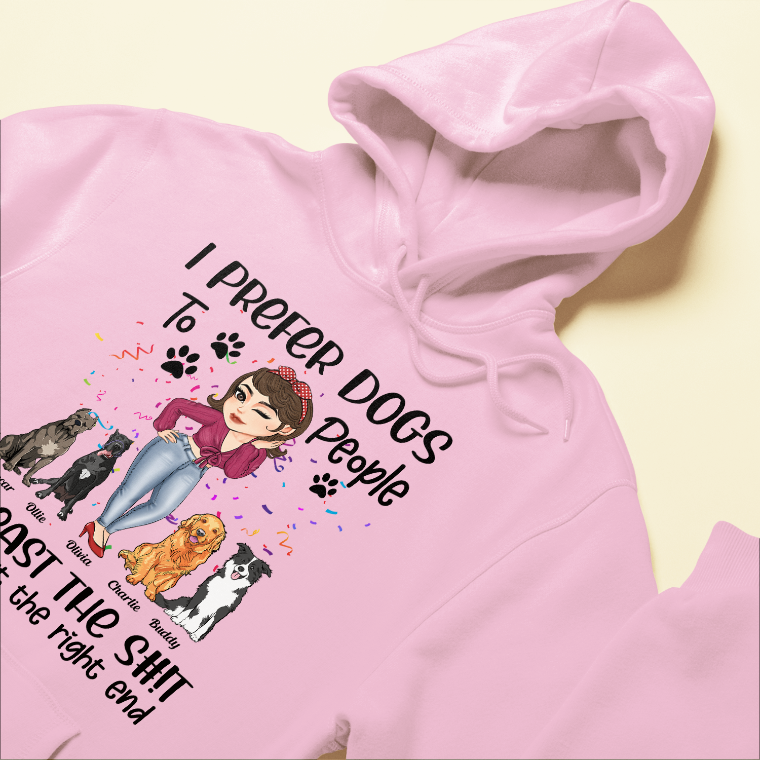 Prefer Dogs To People - Personalized Shirt - Birthday Gift For Dog Mom, Dog Lover - Chibi Girl