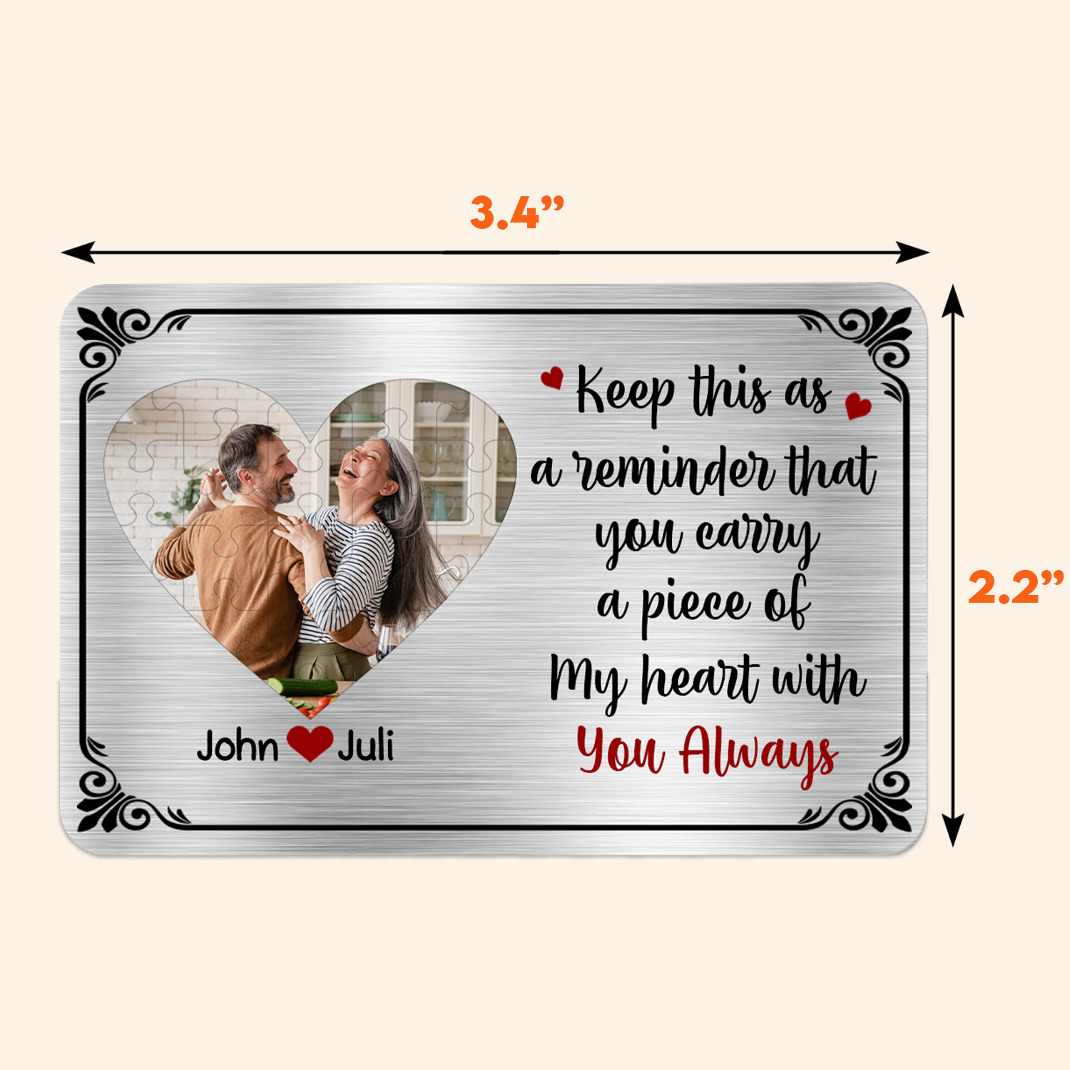 Keep This As A Reminder - Personalized Aluminum Photo Wallet Card