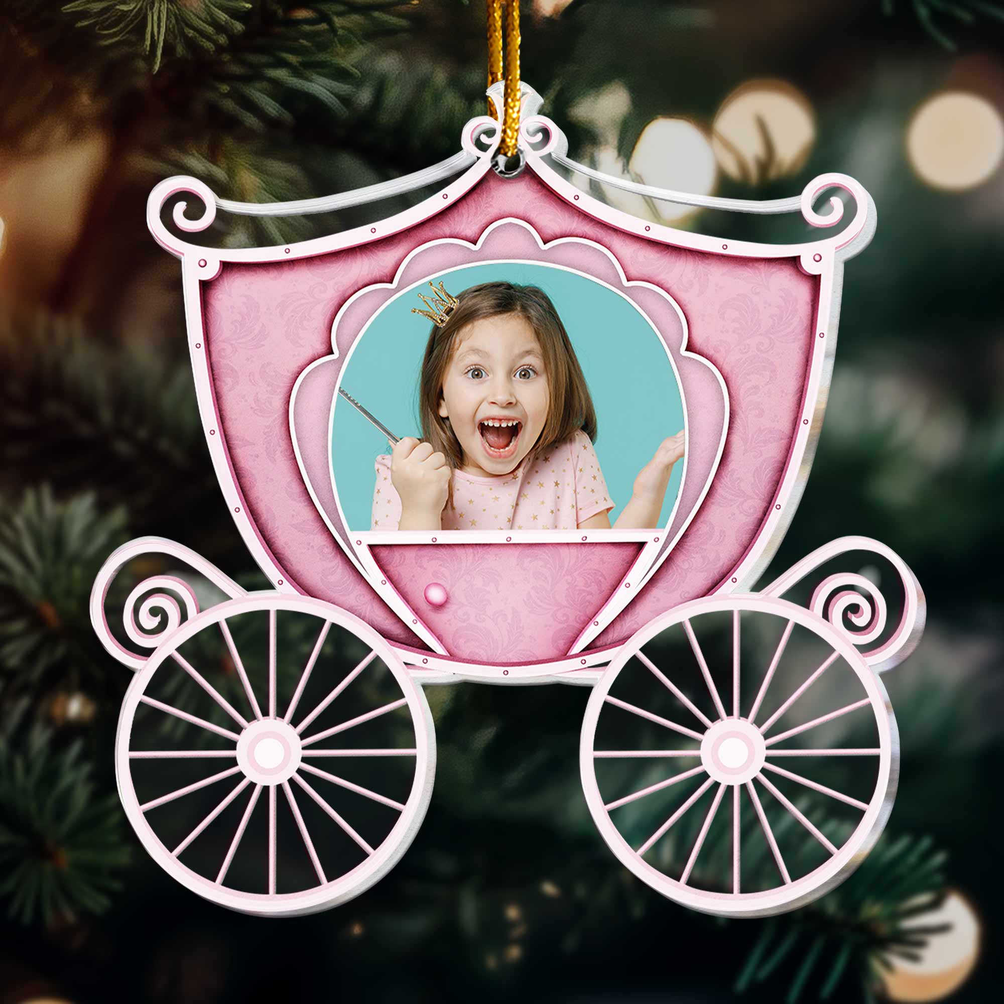 Princess Carriage - Personalized Acrylic Photo Ornament