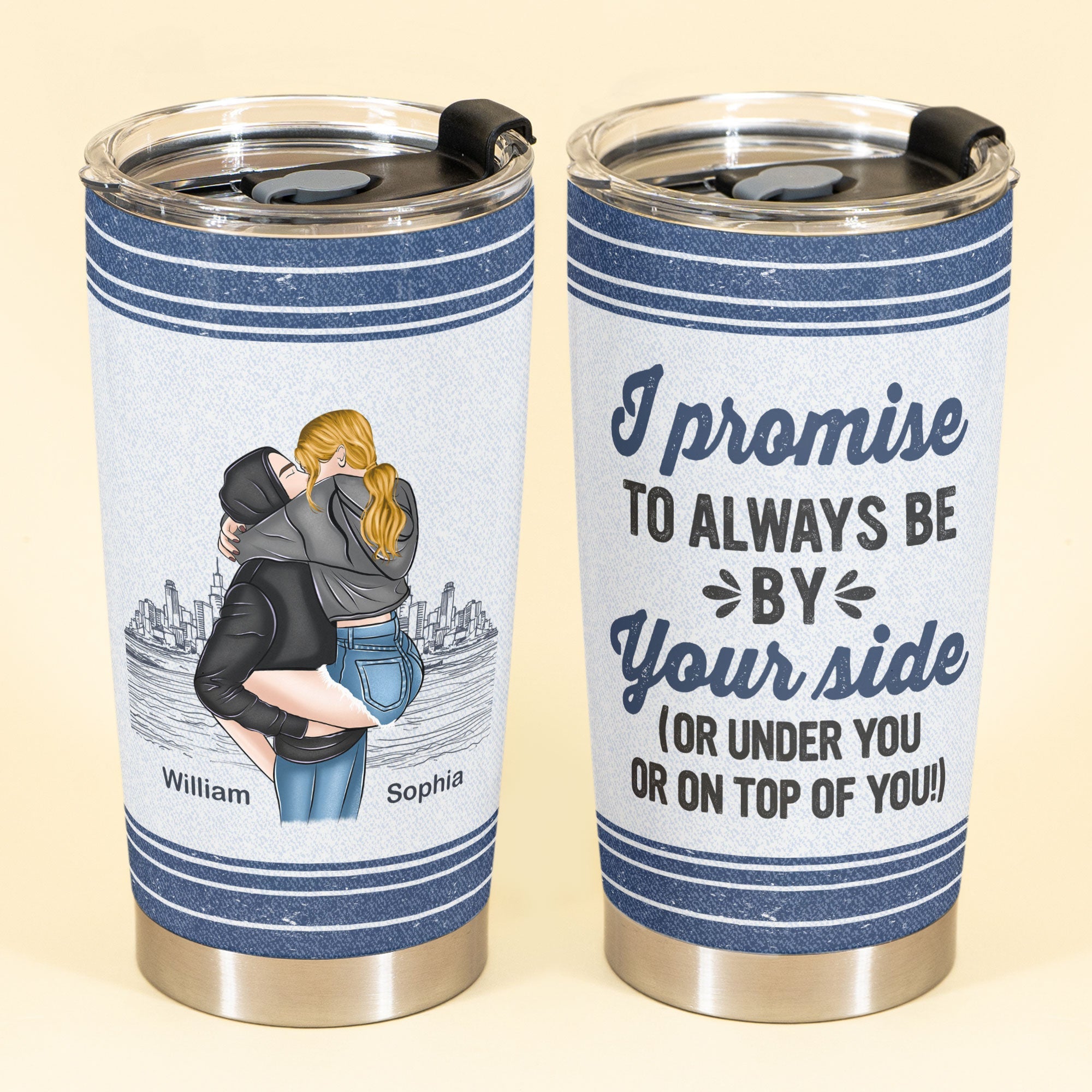 Promise To Always Be By Your Side - Personalized Tumbler - Birthday Anniversary Gift For Couple, Husband, Boyfriend