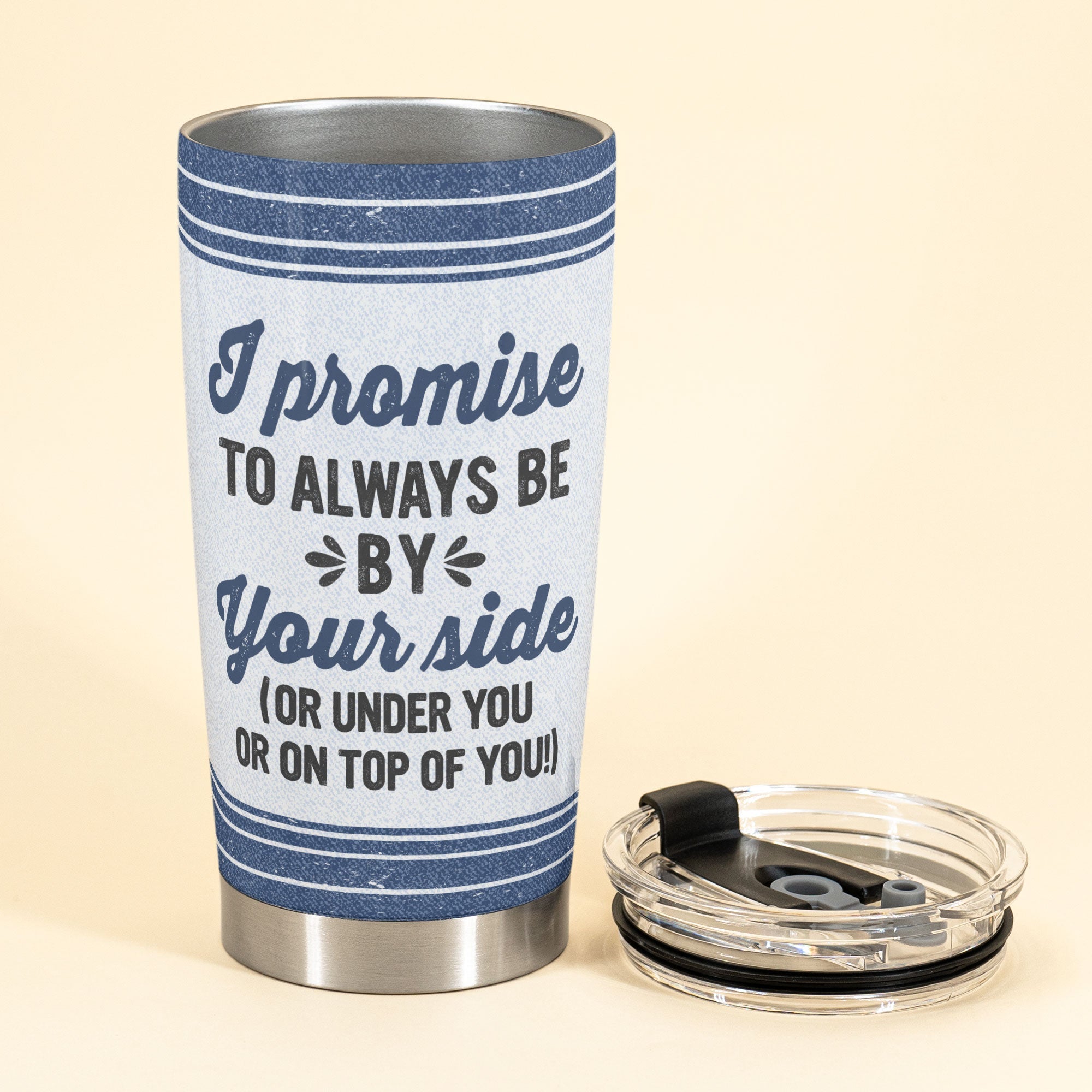 Promise To Always Be By Your Side - Personalized Tumbler - Birthday Anniversary Gift For Couple, Husband, Boyfriend