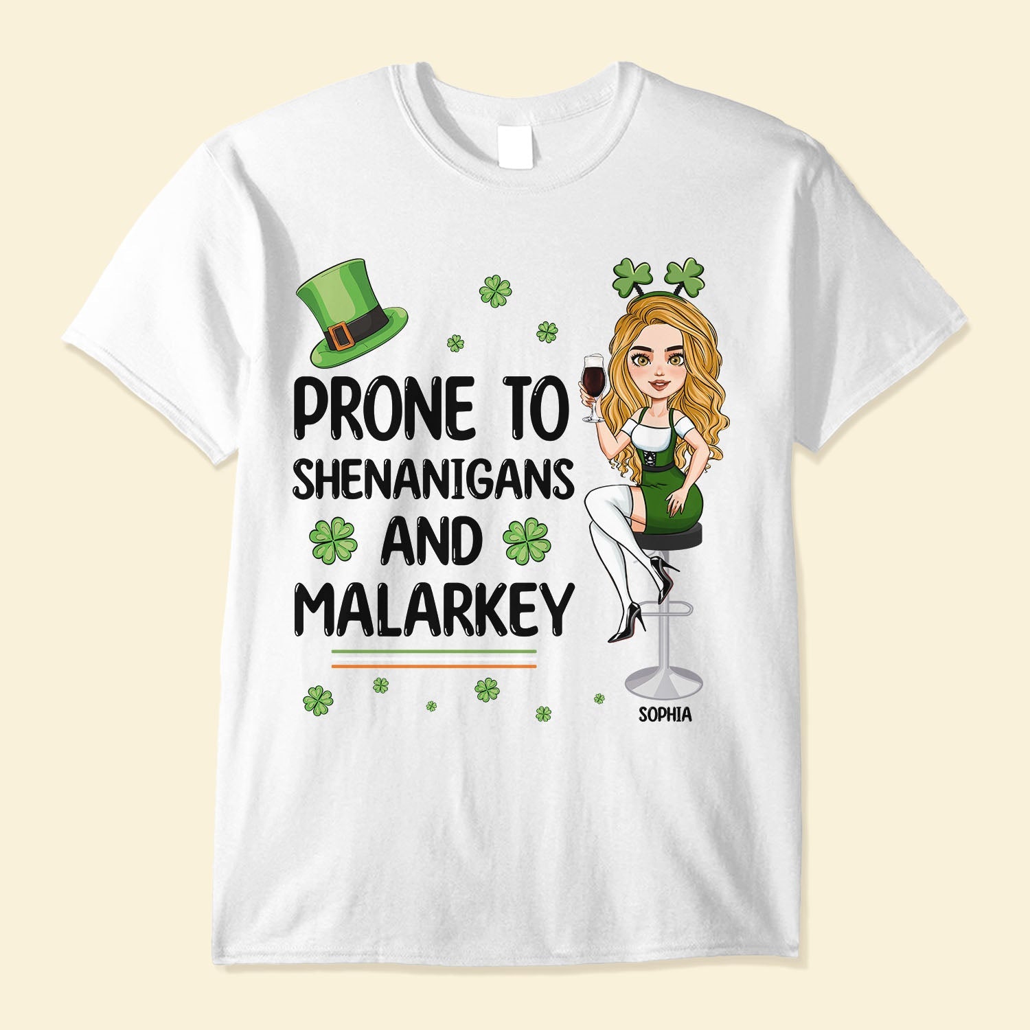 Prone To Shenanigans And Malarkey - Personalized Shirt - Loving, St Patrick's Day Gift For Irish, Family, Sister, Besties - Lucky Shamrock