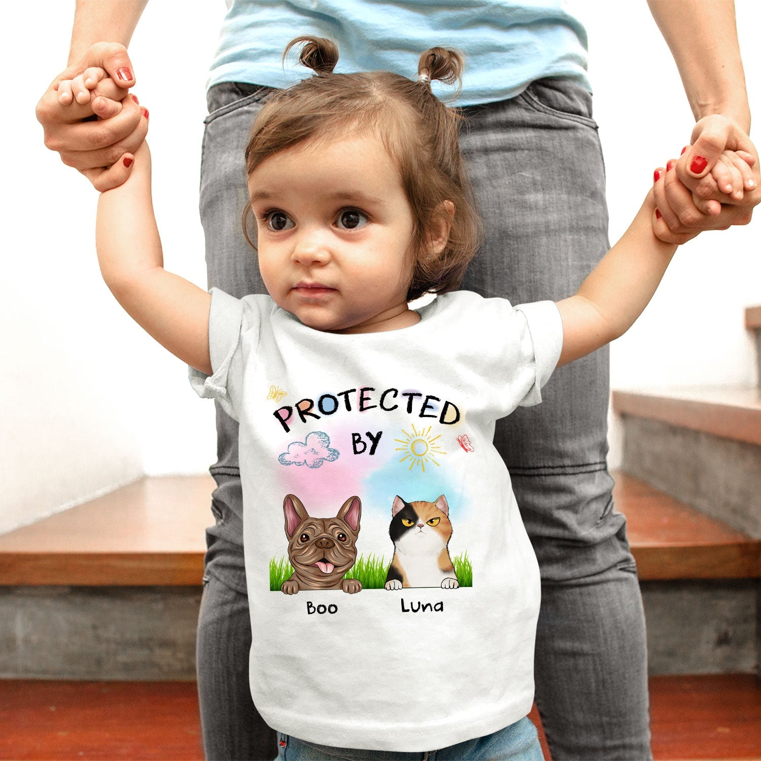 Protected By - Personalized Custom Shirt & Baby Onesie