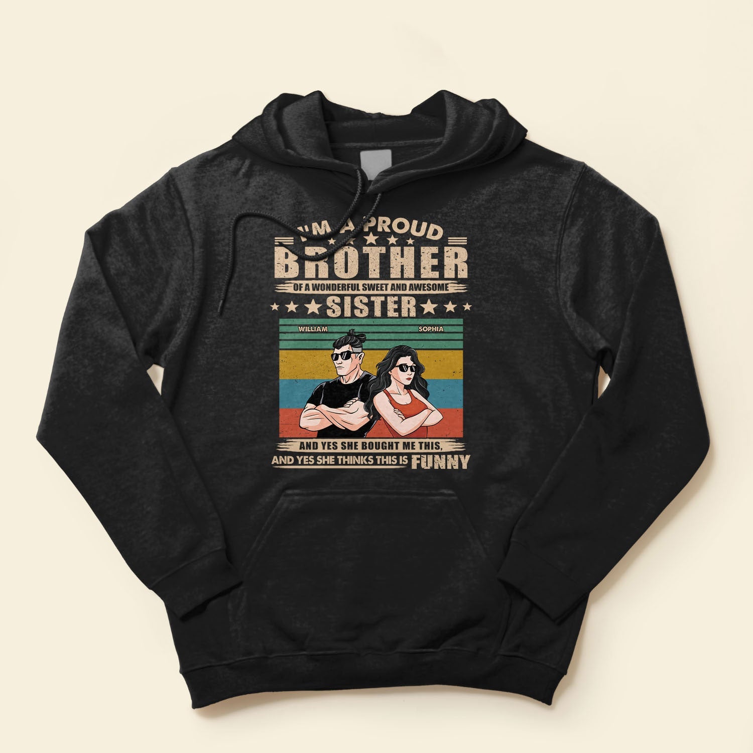 Proud Brother Of A Wonderful Sister - Personalized Shirt - Funny Birthday Gift For Brothers, Sons - Gift From Sisters, Mom