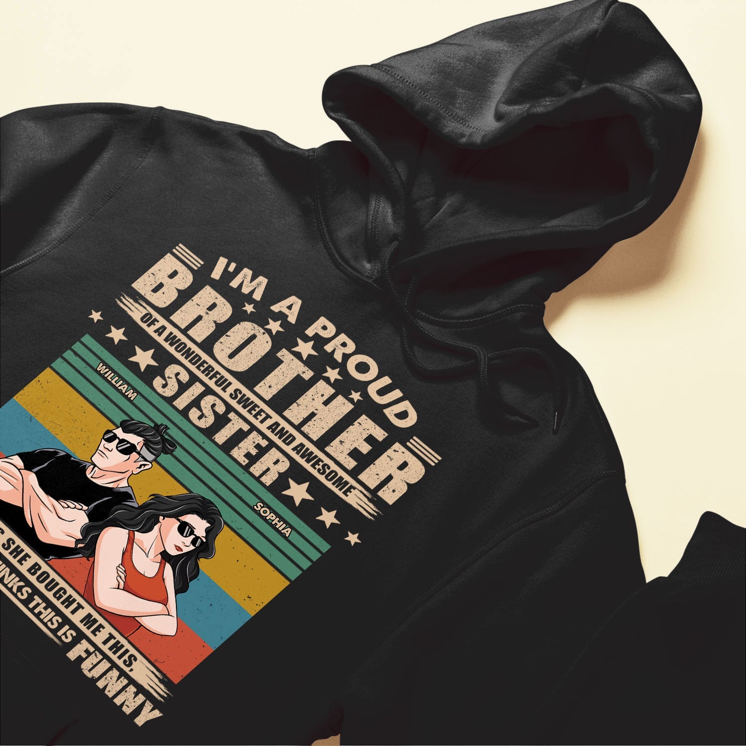 Proud Brother Of A Wonderful Sister - Personalized Shirt - Funny Birthday Gift For Brothers, Sons - Gift From Sisters, Mom