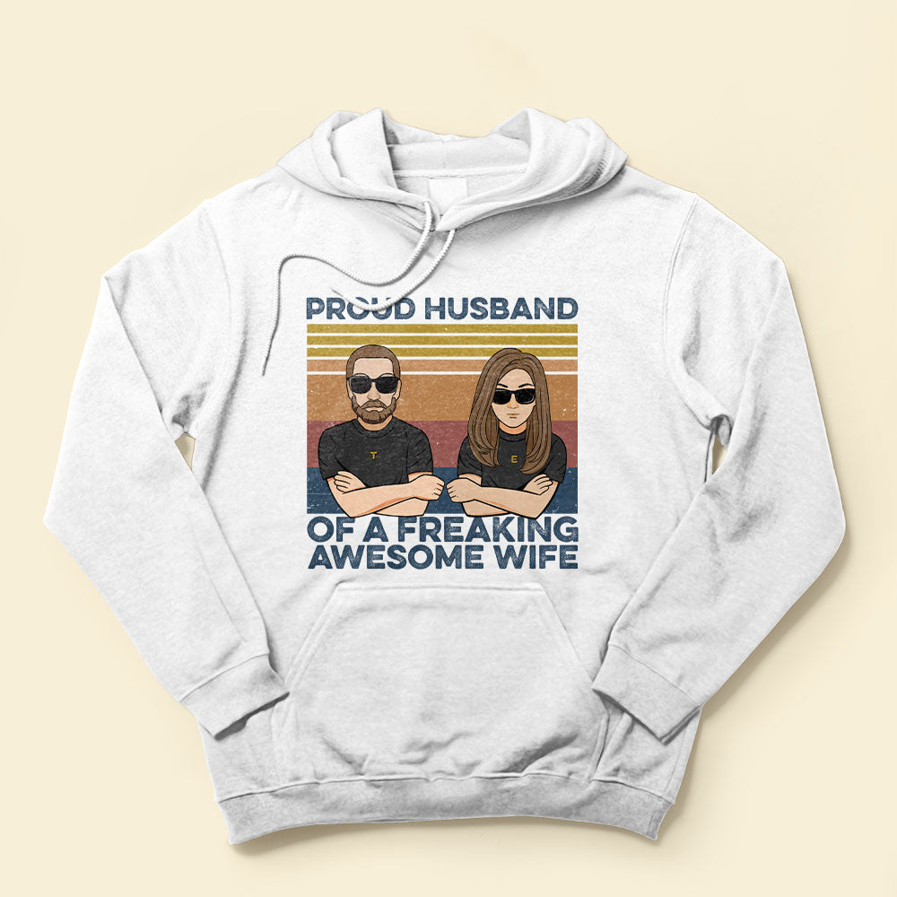 Proud-Husband-Of-A-Freaking-Awesome-Wife-Family-Custom-Shirt-Gift-For-Family