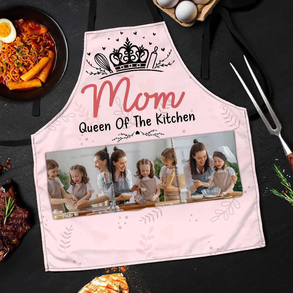 Queen Of The Kitchen - Personalized Photo Apron With Pocket