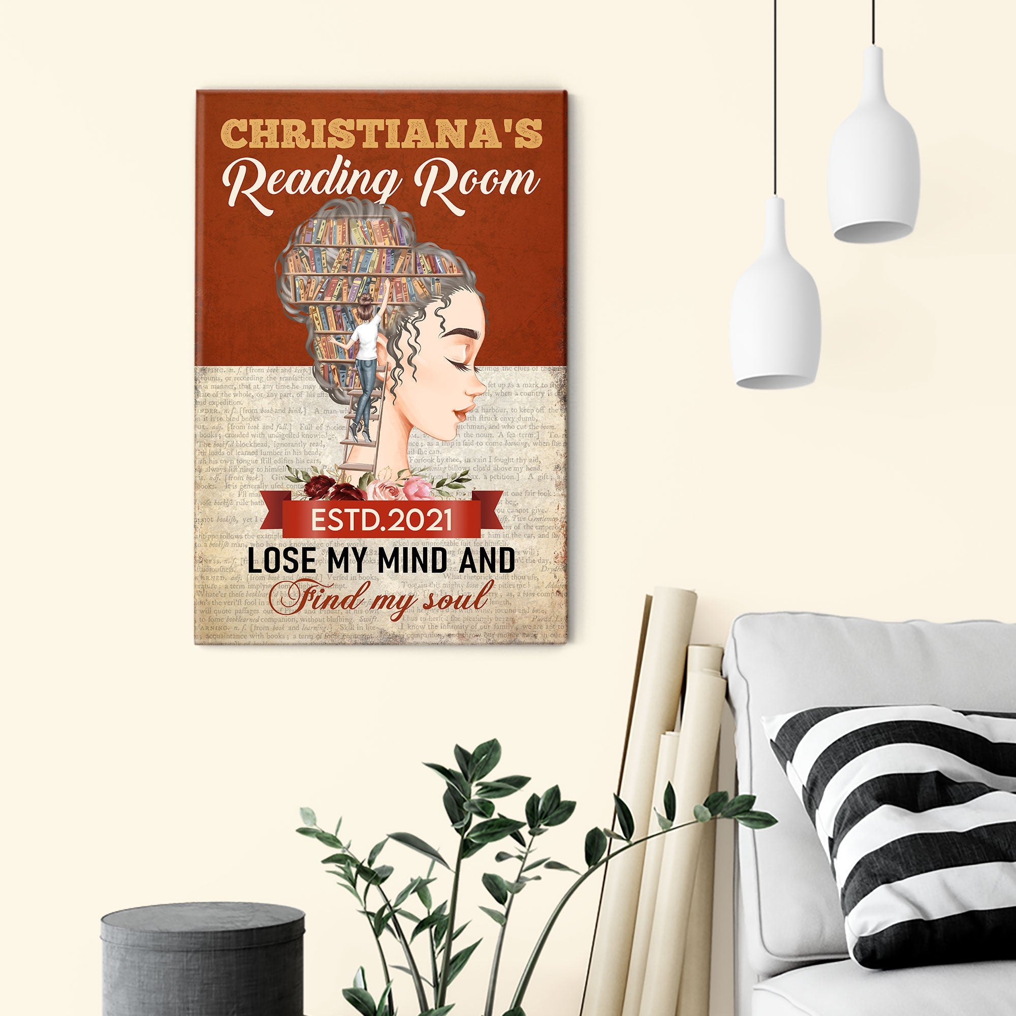 Reading Room - Personalized Poster/Canvas - Birthday Gift For Book Lovers - Book Girl