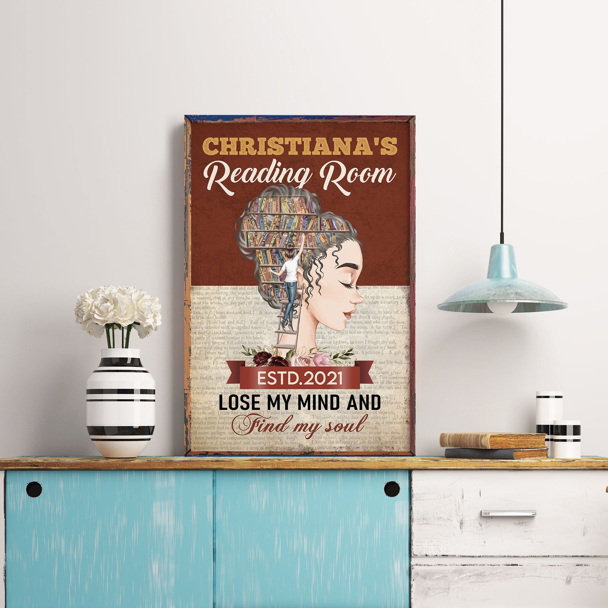 Reading Room - Personalized Poster/Canvas - Birthday Gift For Book Lovers - Book Girl