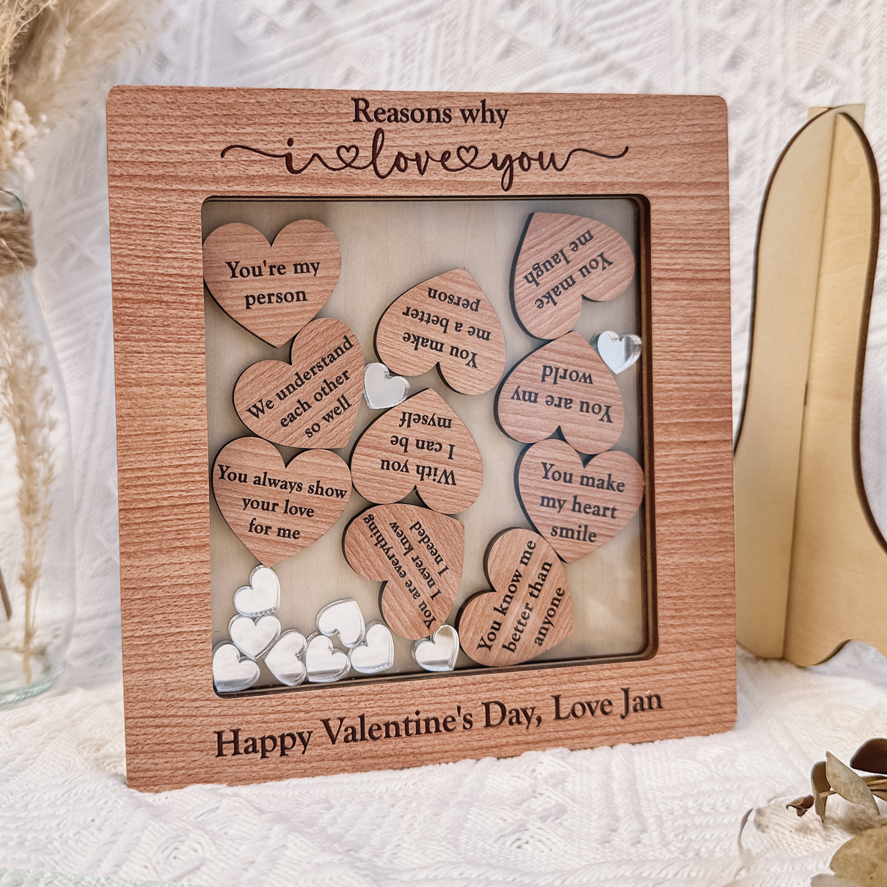 Reasons Why I Love You - Personalized Wood Message Frame