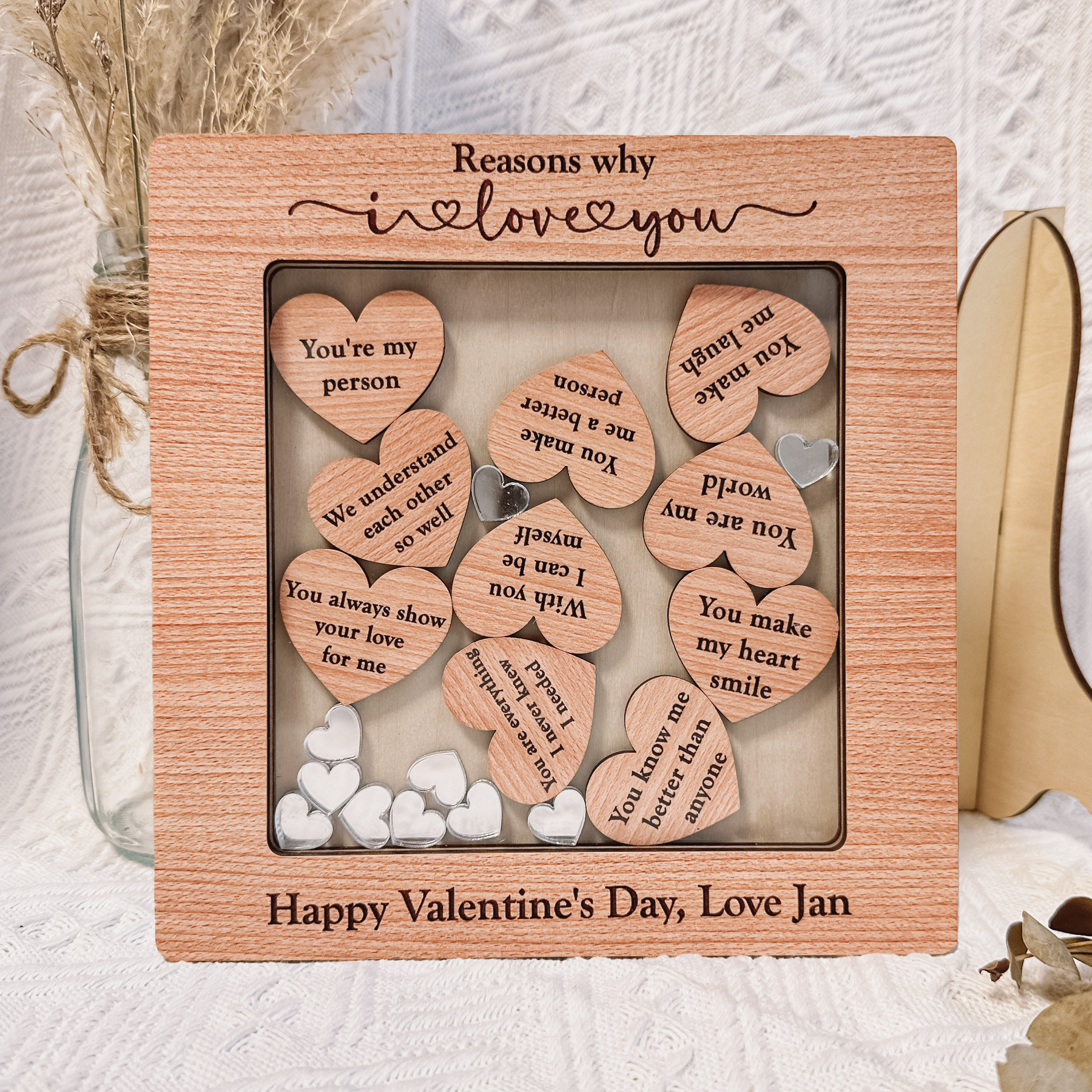 Reasons Why I Love You - Personalized Wood Message Frame