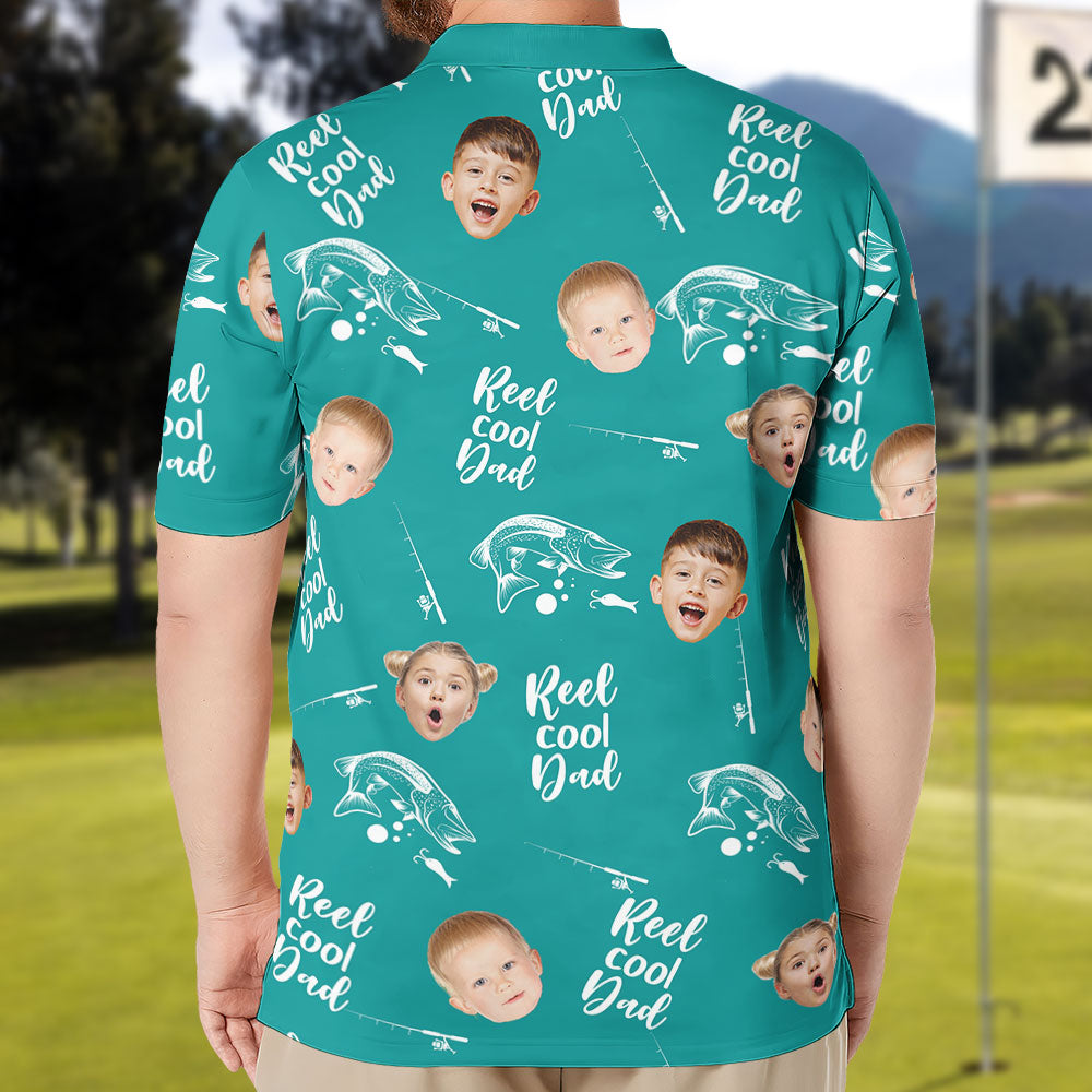 Reel Cool Dad - Personalized Photo Polo Shirt