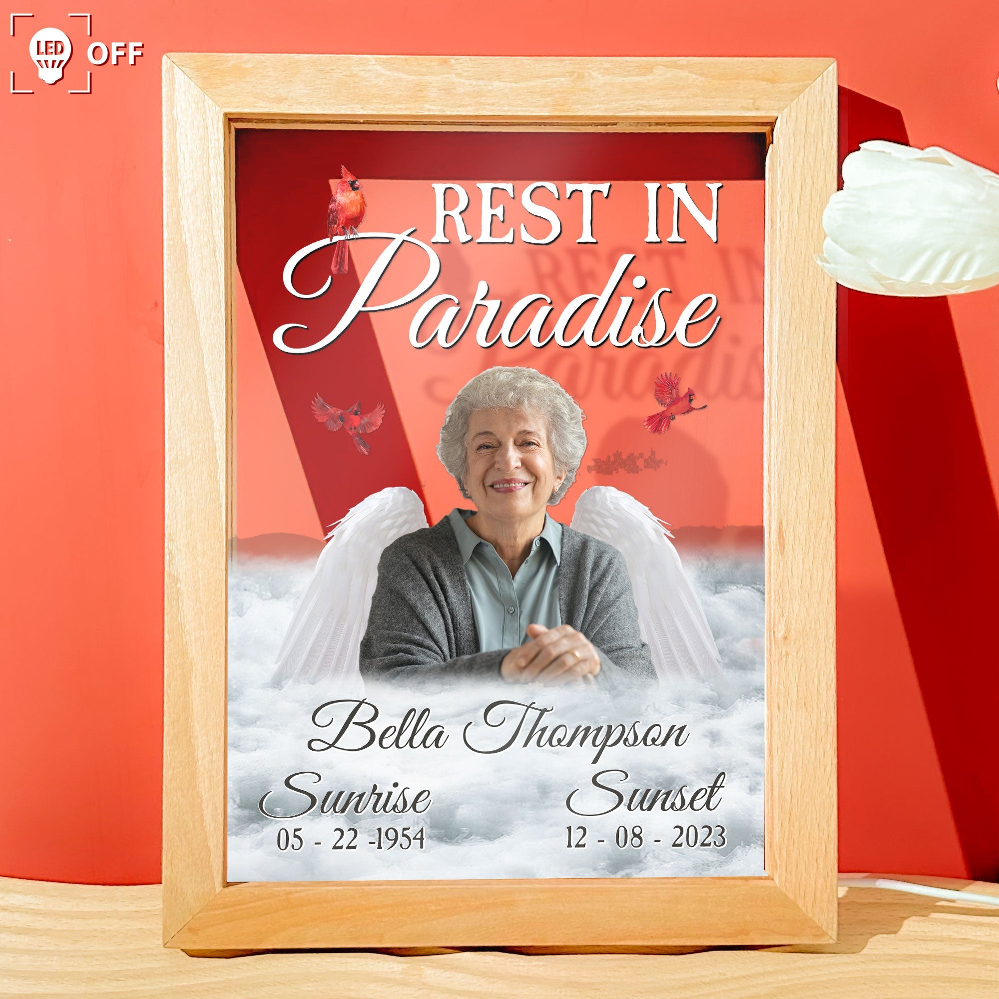 Rest In Paradise - Personalized Photo Frame Lamp