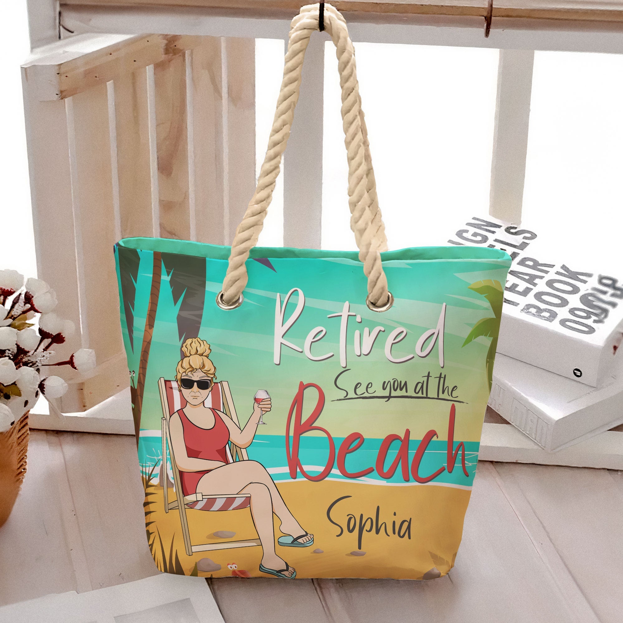 Retired See You At The Beach - Personalized Beach Bag