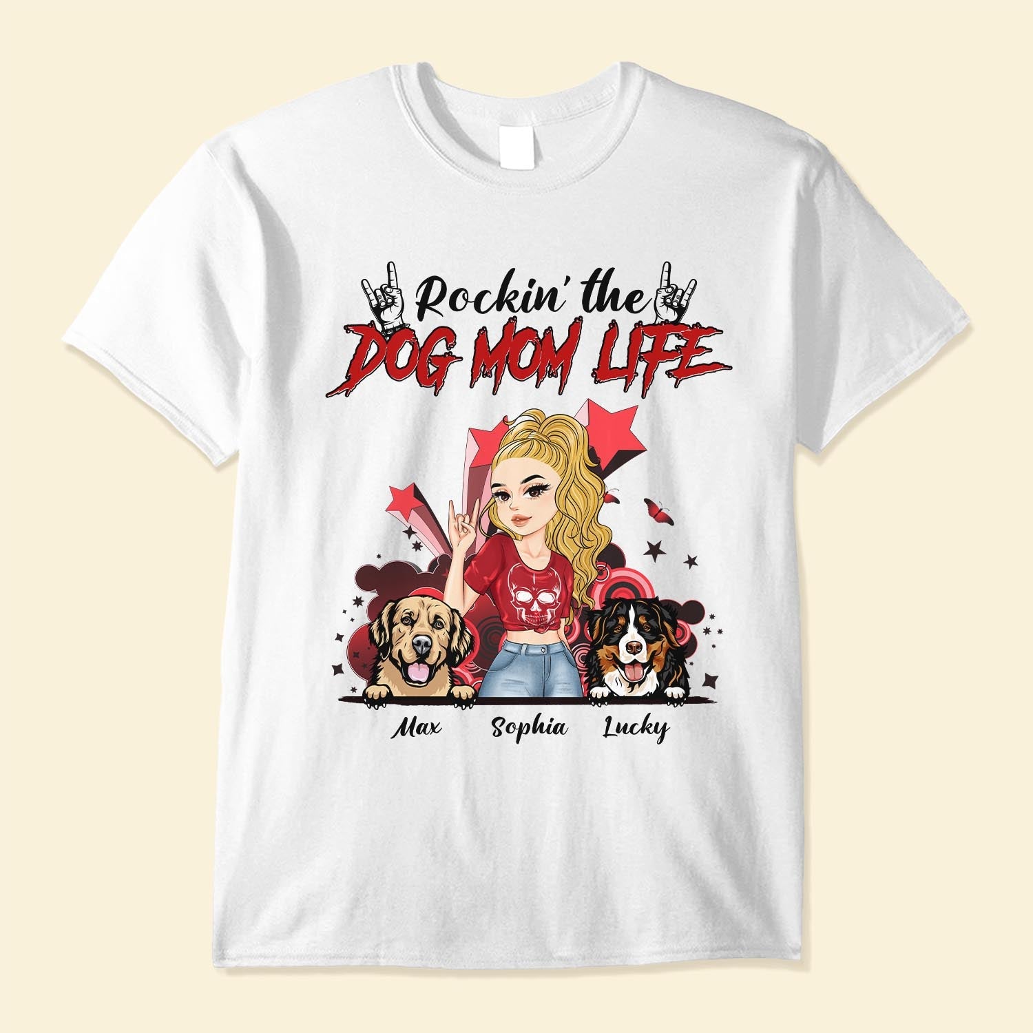 Rockin The Dog Mom Life - Personalized Shirt