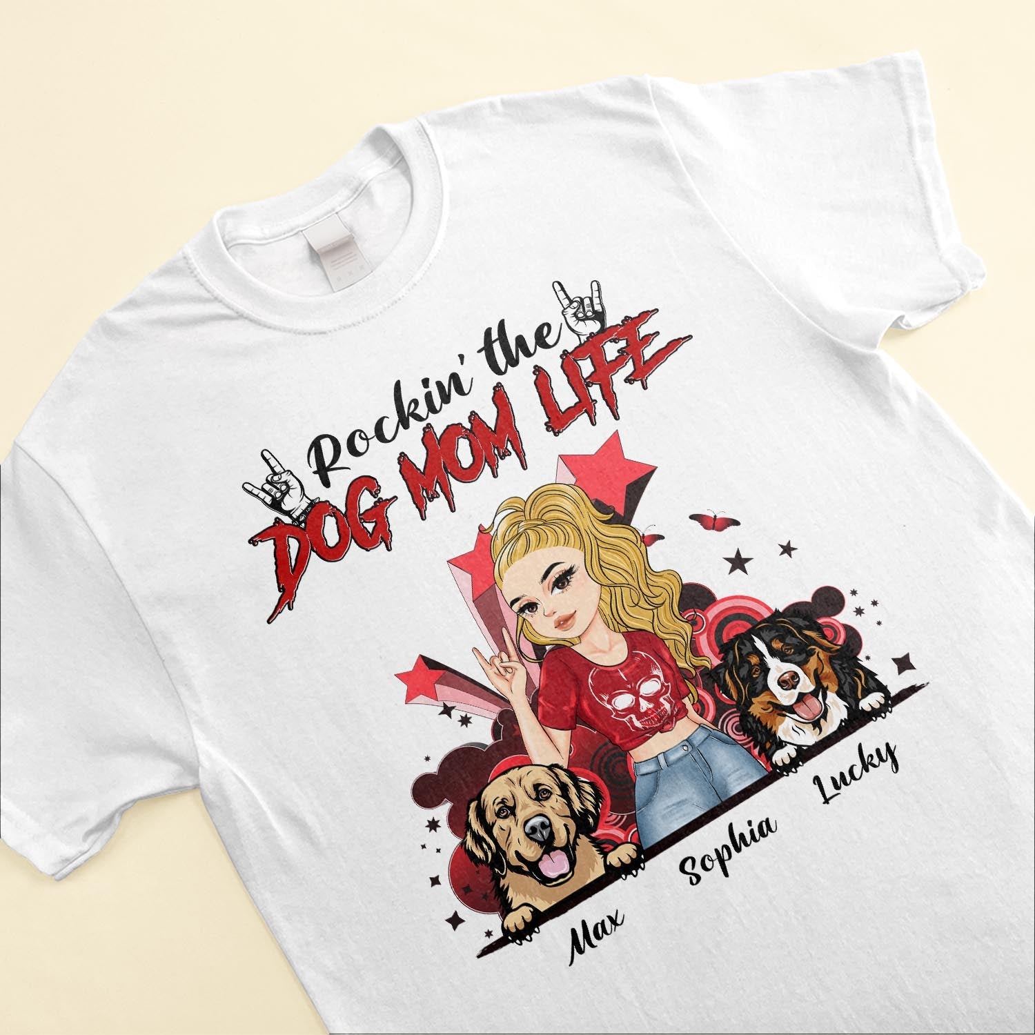 Rockin The Dog Mom Life - Personalized Shirt