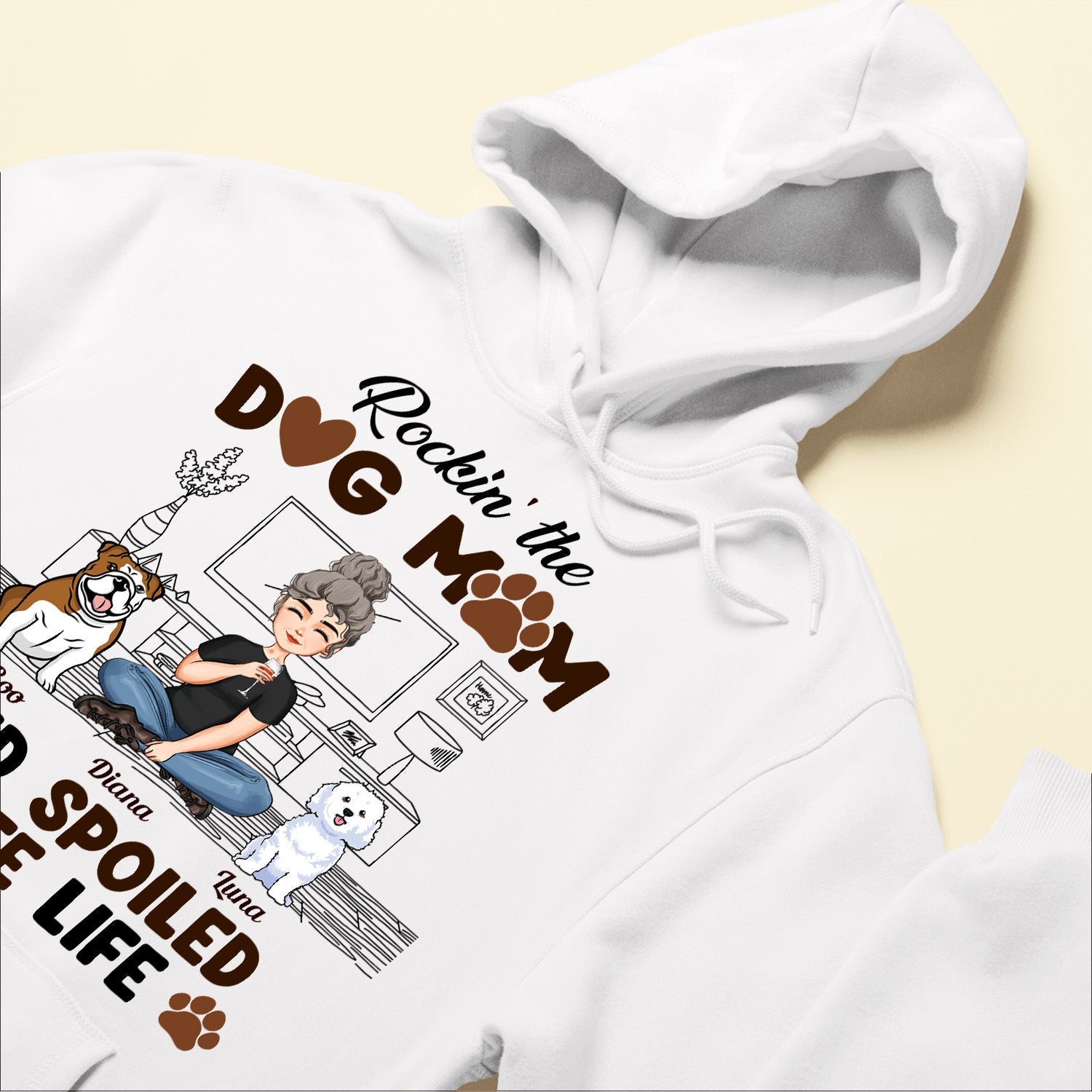 Rockin' The Dog Mom And Spoiled Wife Life - Personalized Shirt