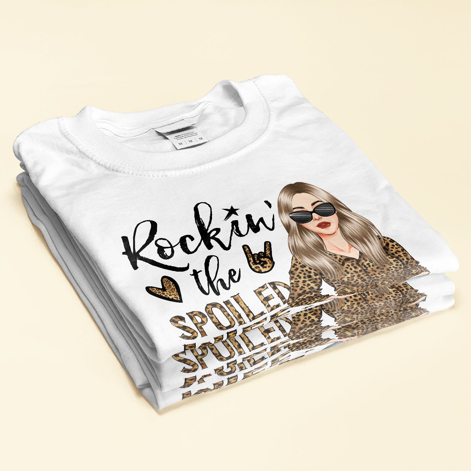 Rocking The Spoiled Wife Life - Personalized Shirt - Anniversary, Valentine's Day, Birthday Gift For Wife, Mom, Mother Lover - Leopard Woman