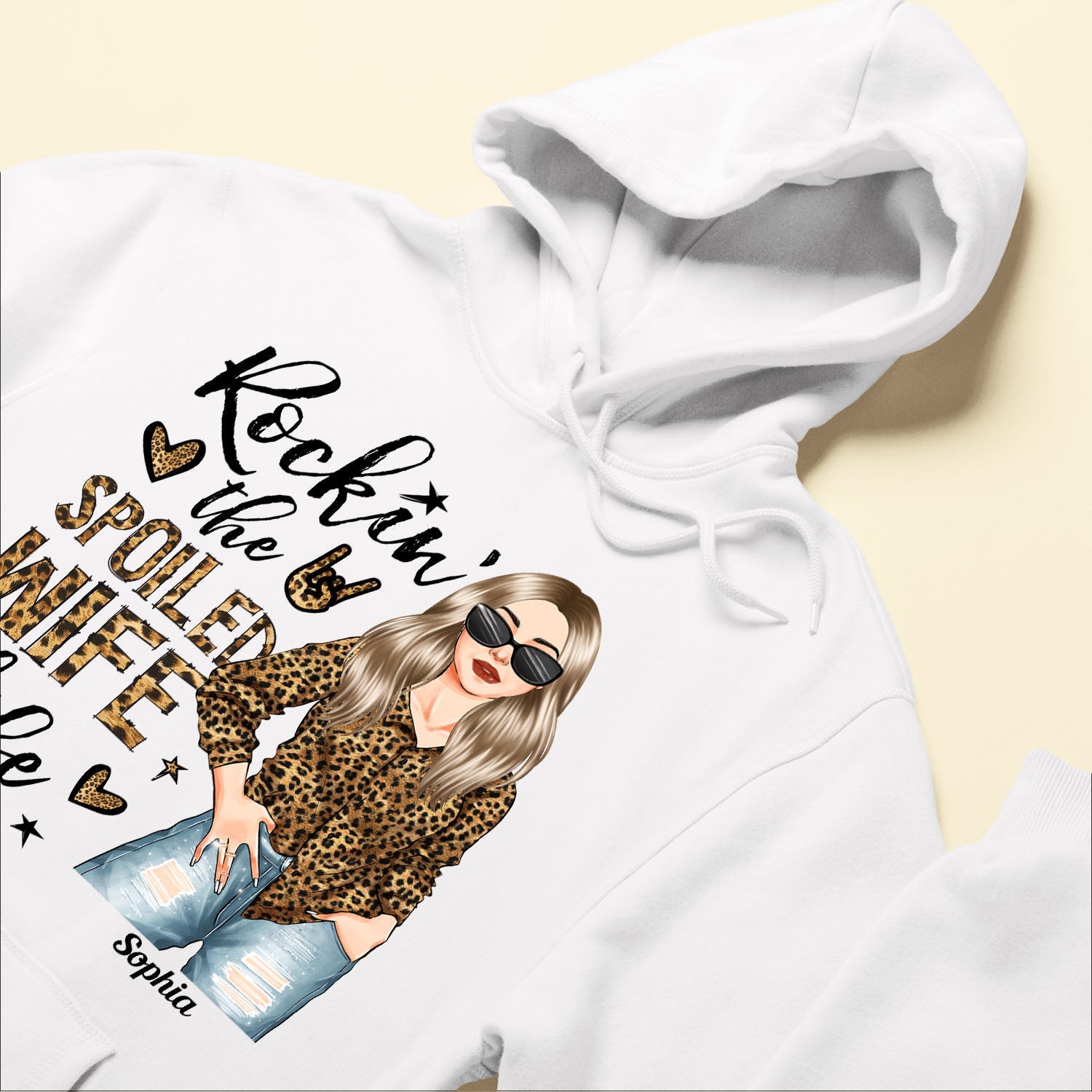 Rocking The Spoiled Wife Life - Personalized Shirt - Anniversary, Valentine's Day, Birthday Gift For Wife, Mom, Mother Lover - Leopard Woman