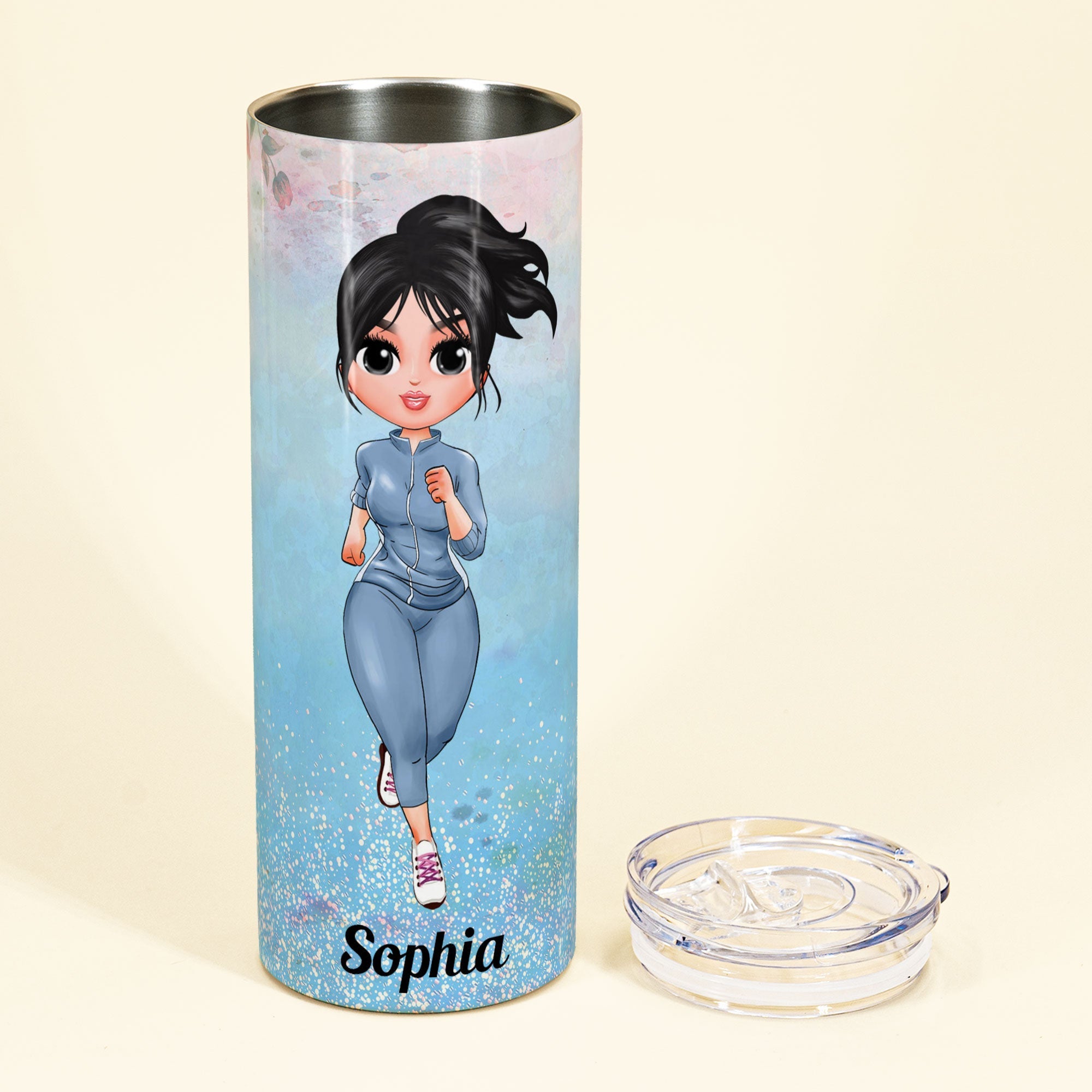 Running Life Lessons - Personalized Skinny Tumbler - Birthday Gift Motivational Gift For Girls, Runners