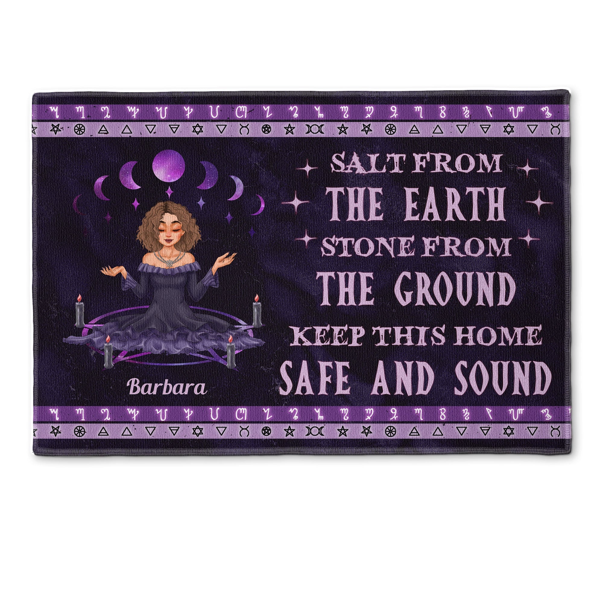 Salt From The Earth, Stone From The Ground - Personalized Doormat - Birthday, Halloween Gift For Witches, Witch Craft - Grimoire